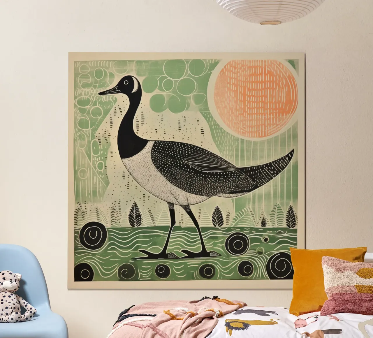 Oca verde poster da Minimal Animal Art