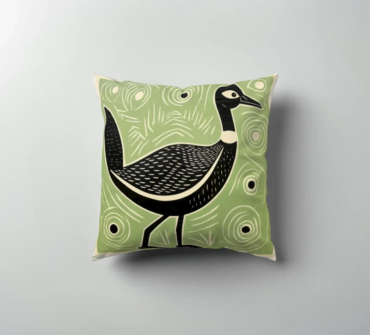 Oca verde 2 cuscino da Minimal Animal Art
