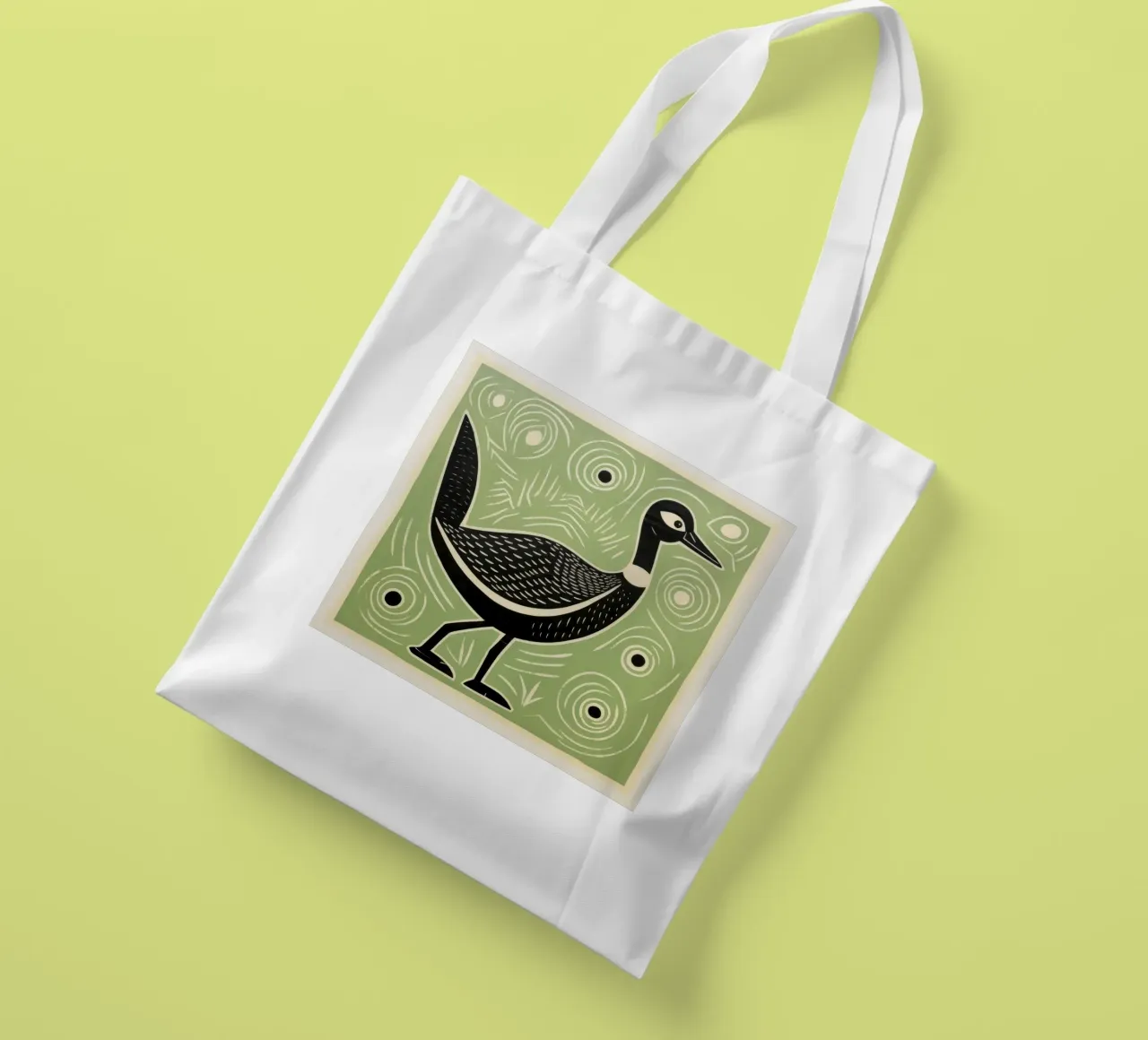 Grüne Gans 2 Jutebeutel von Minimal Animal Art