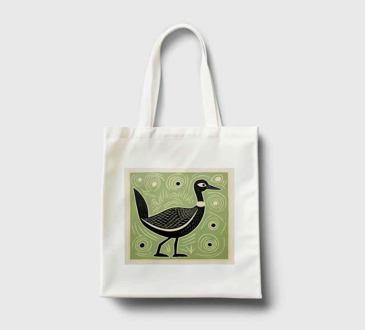 Grüne Gans 2 Jutebeutel von Minimal Animal Art