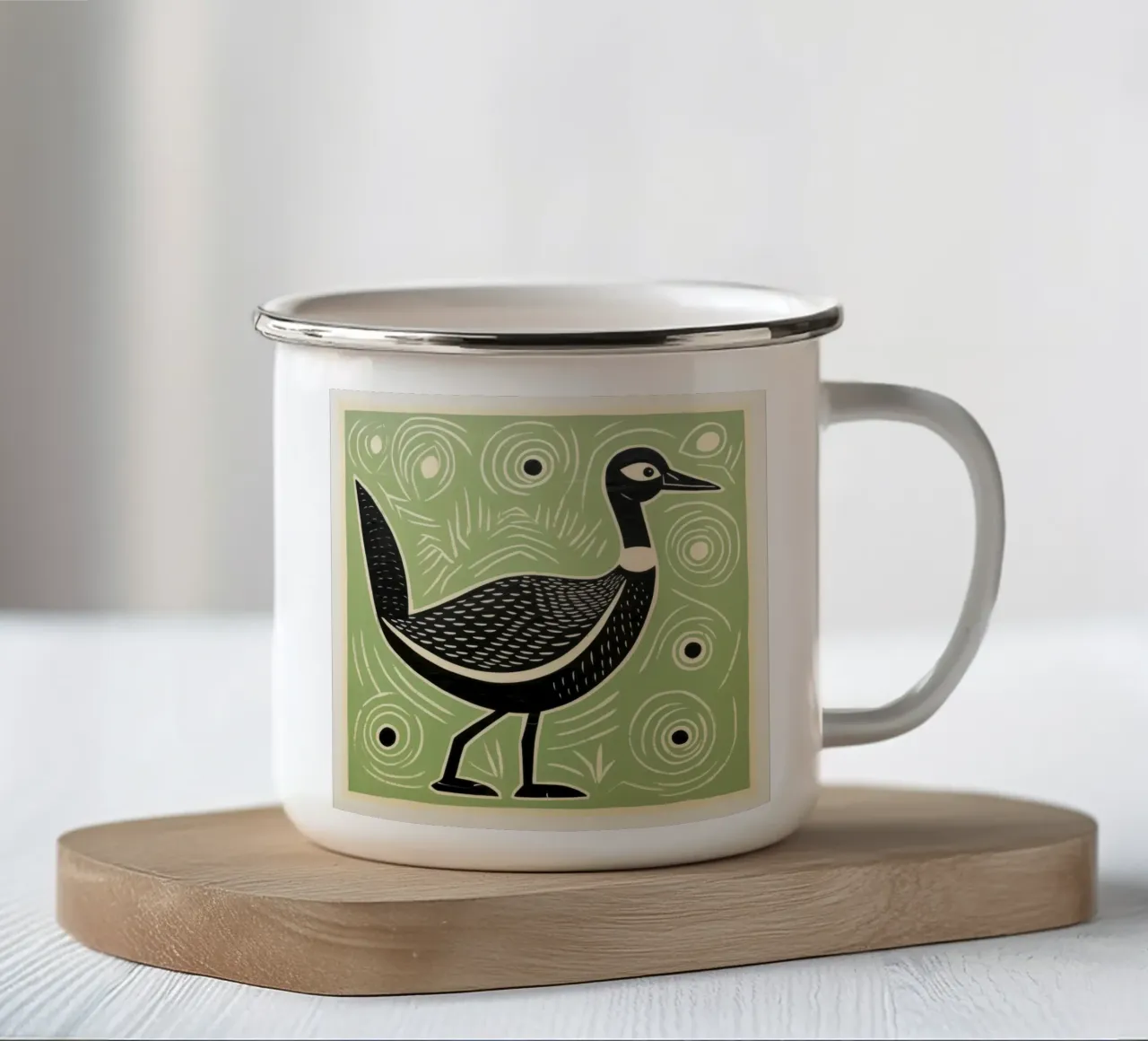Oca verde 2 tazza in smalto da Minimal Animal Art