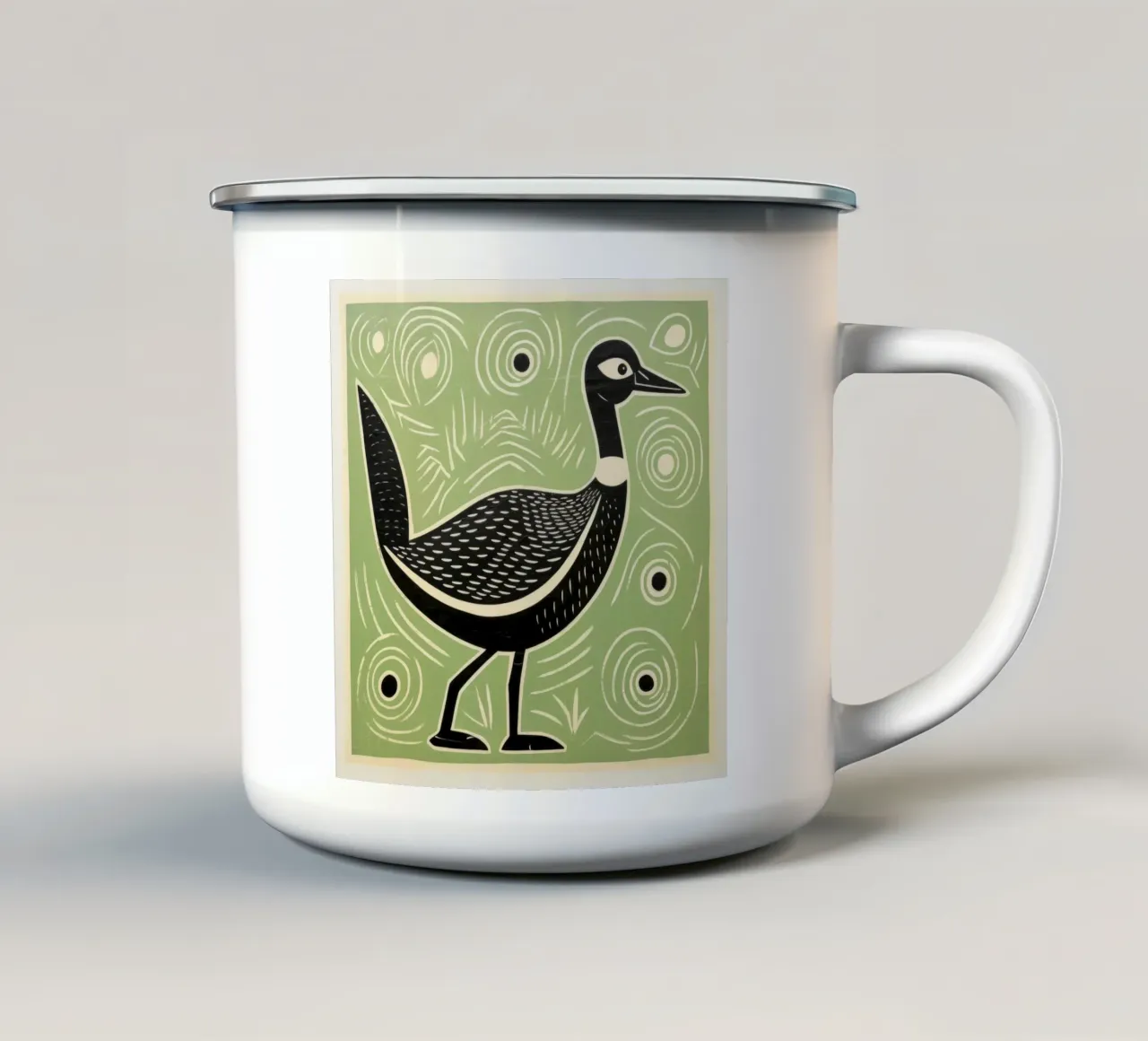 Oca verde 2 tazza in smalto da Minimal Animal Art