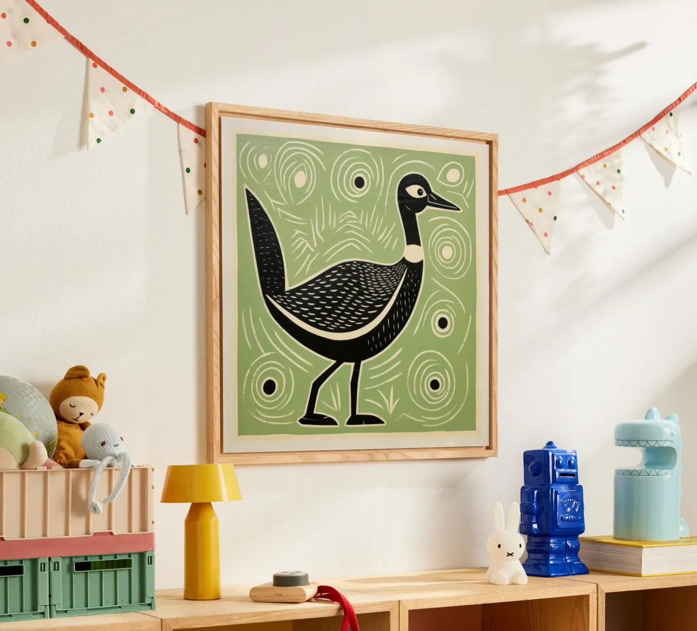 L'oie verte plexiglas de Minimal Animal Art