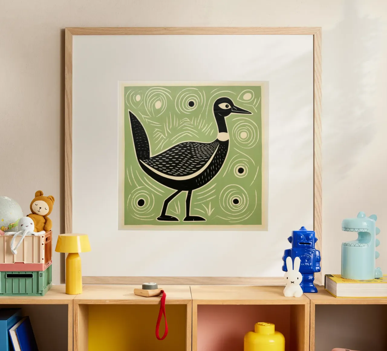Oca verde poster da Minimal Animal Art