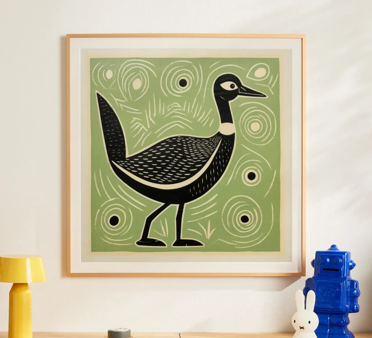 Oca verde poster da Minimal Animal Art