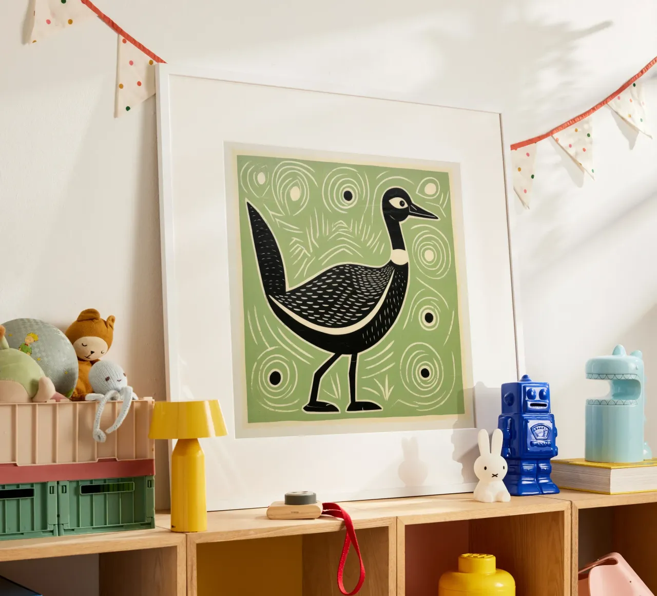 Oca verde poster da Minimal Animal Art