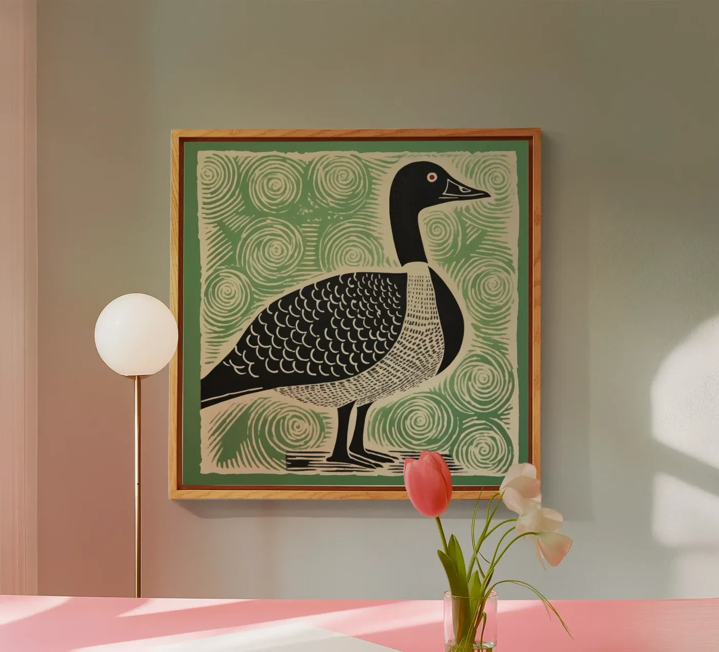 Green Goose Acryl-Glas von Minimal Animal Art
