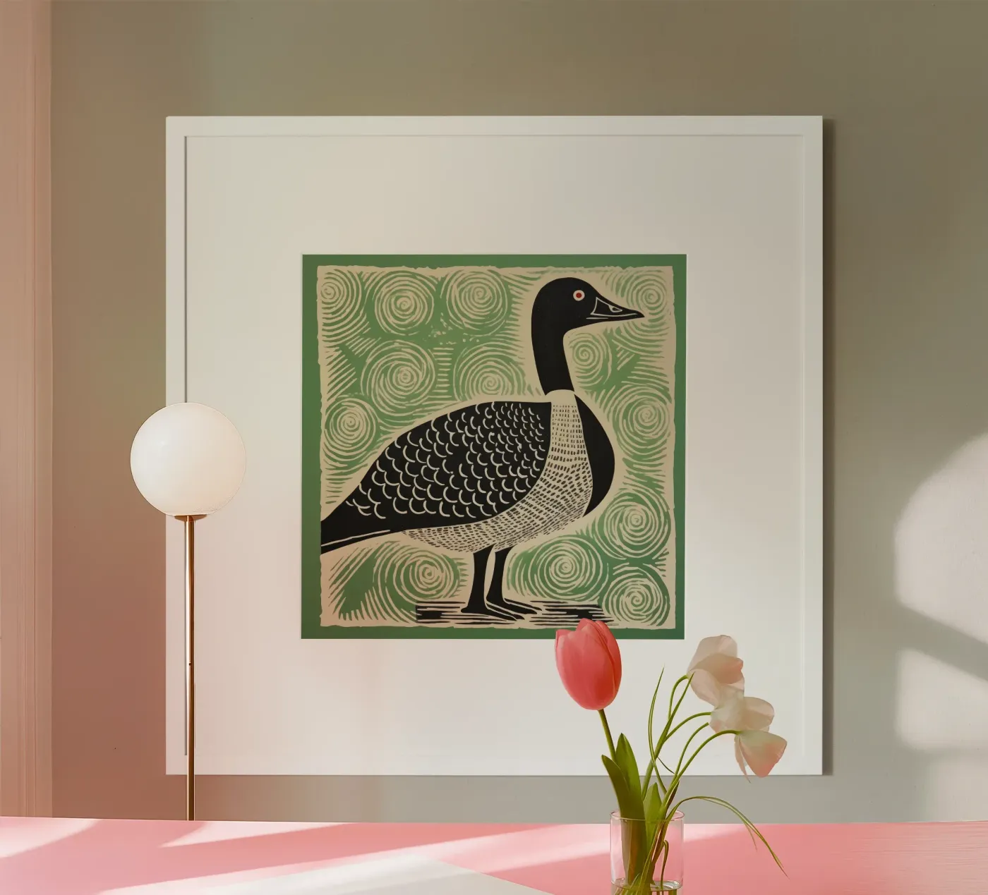 Green Goose poster da Minimal Animal Art