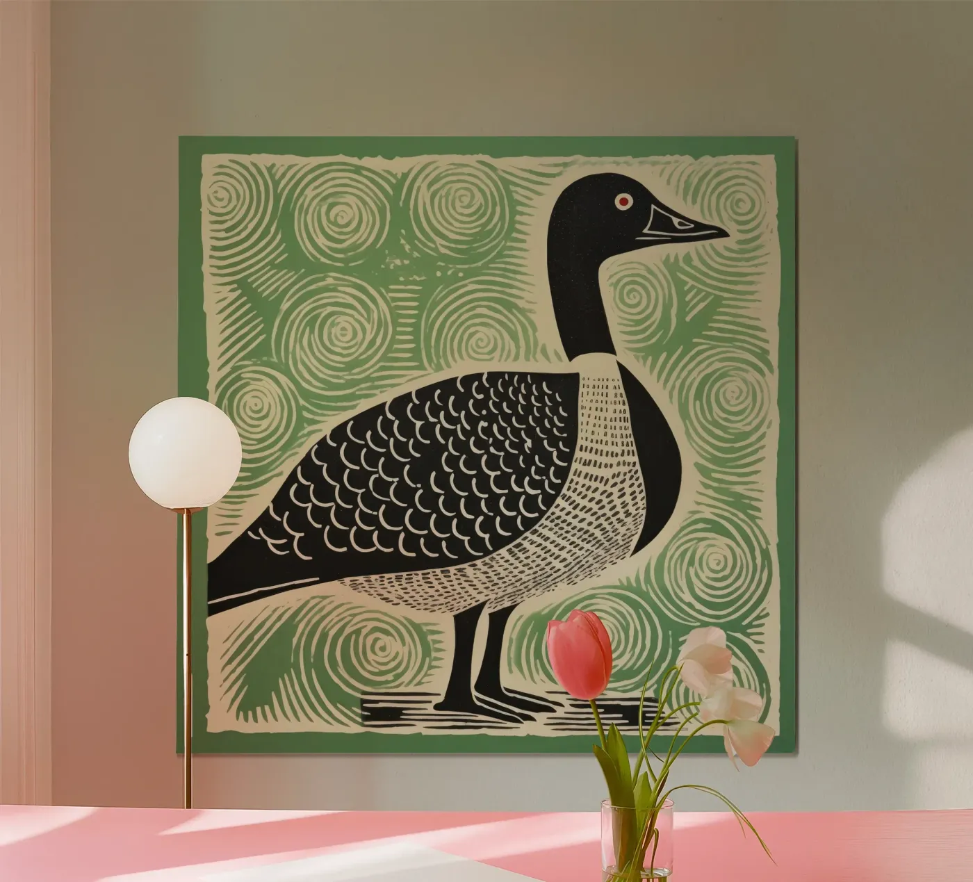Green Goose poster da Minimal Animal Art