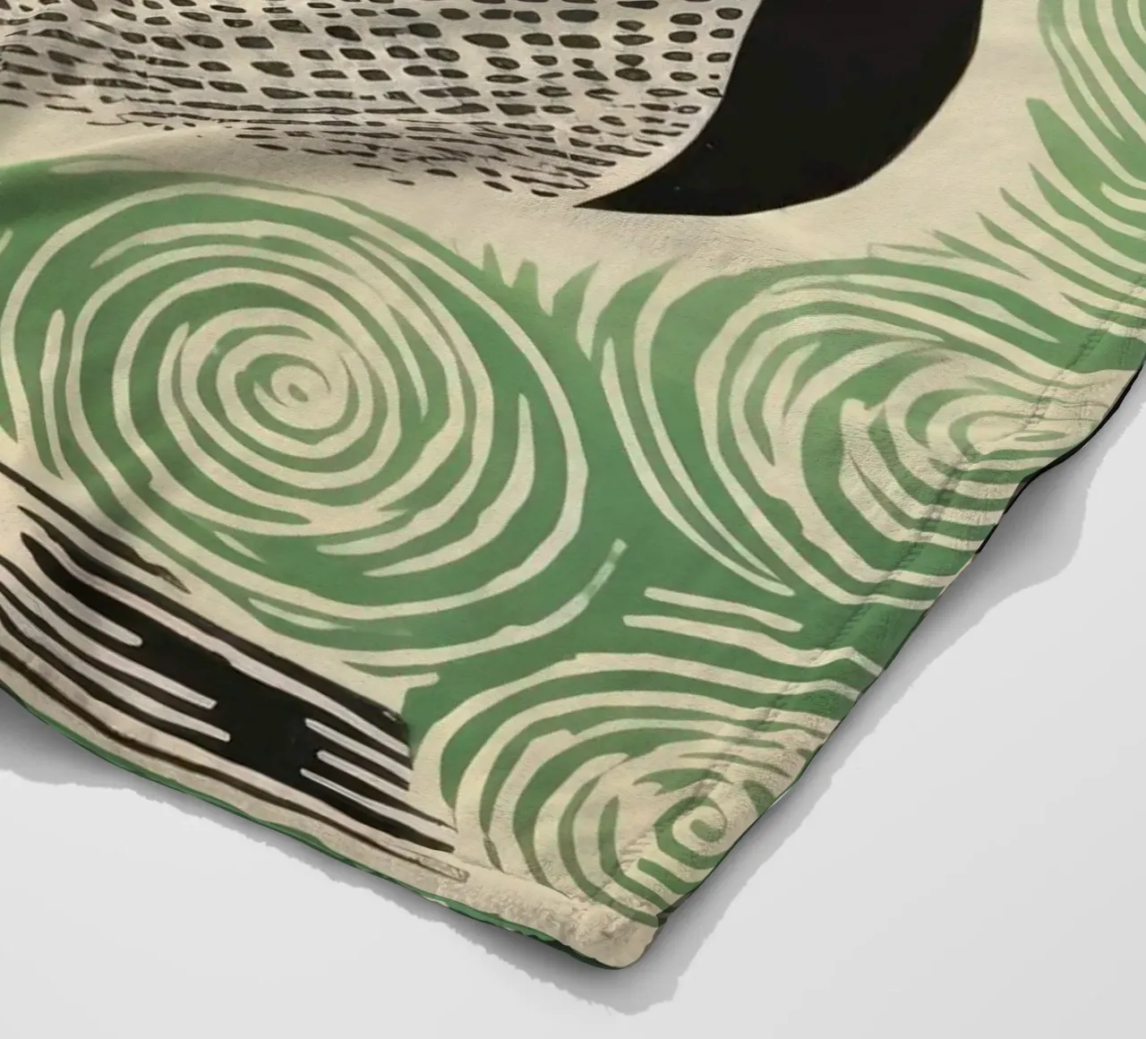 Green Goose 3 fleece blanket by Minimal Animal Art