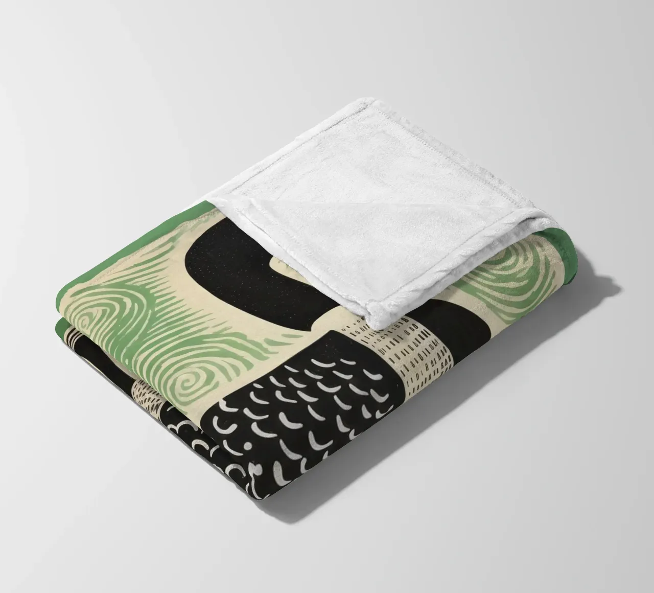 Green Goose 3 fleece blanket by Minimal Animal Art