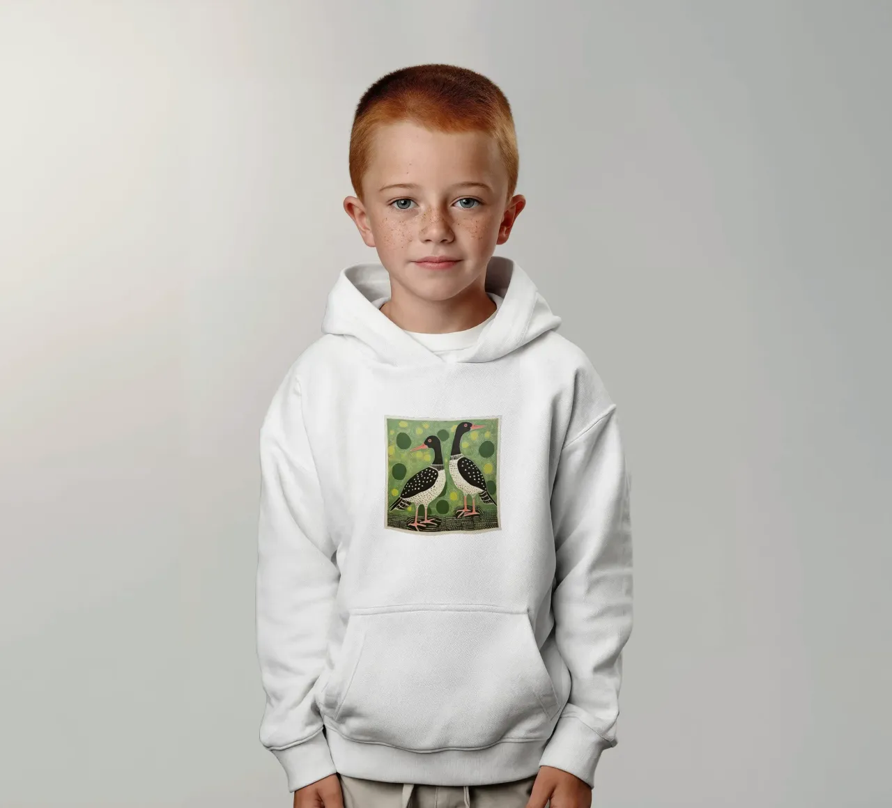 Green Goose 4 kids hoodie by Minimal Animal Art