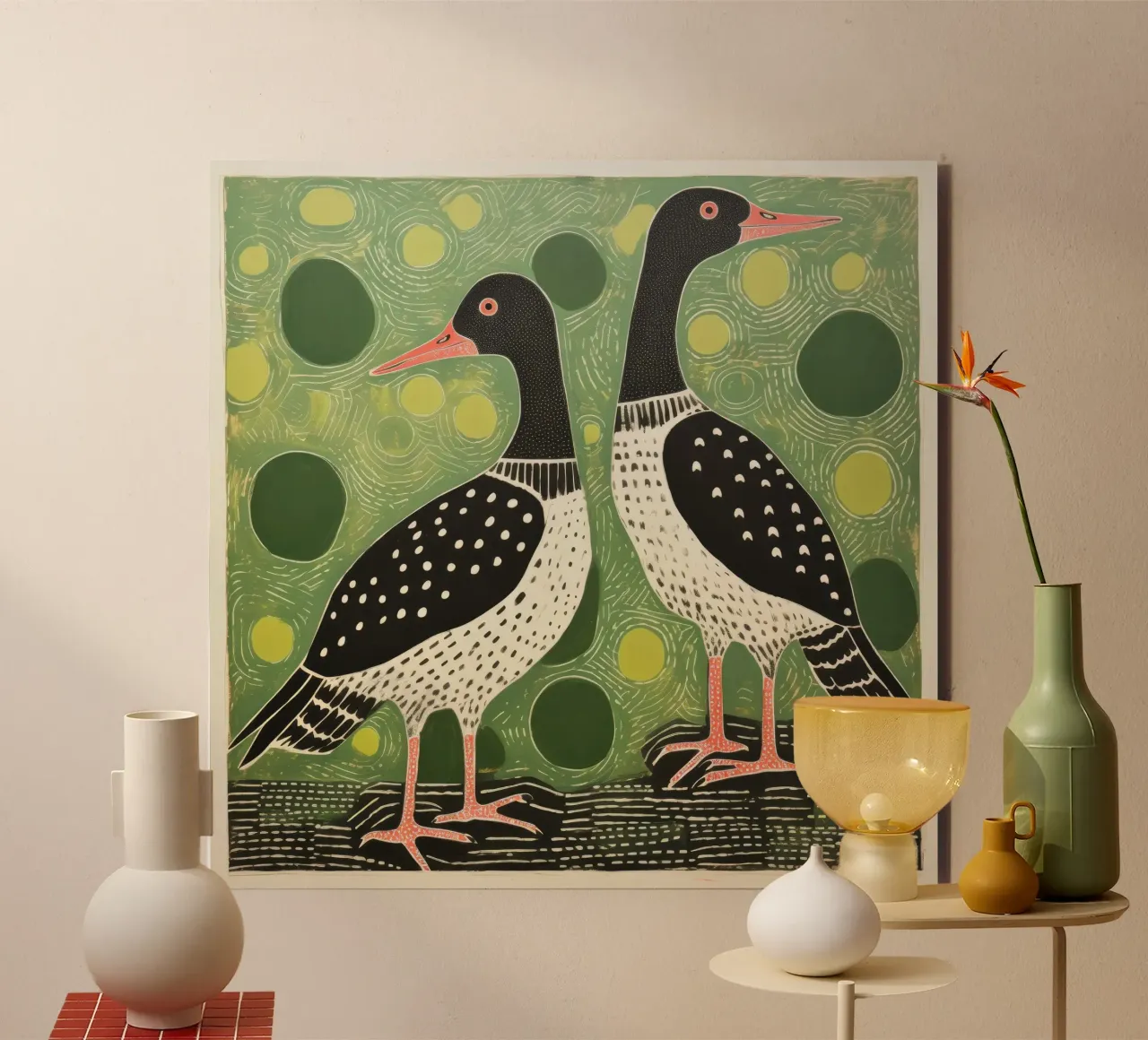 Green Goose 4 alu-dibond by Minimal Animal Art