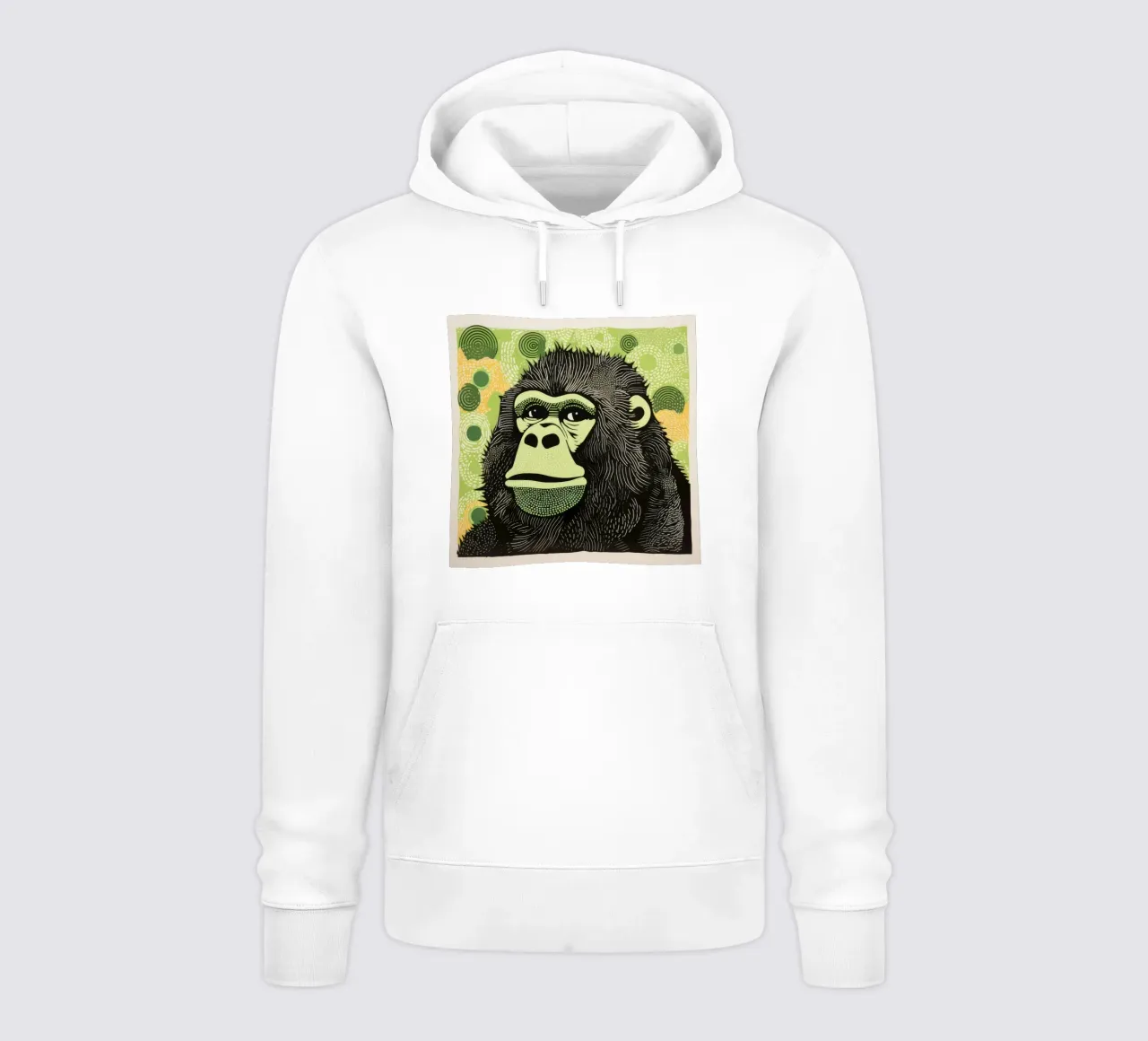 Gorilla Verde 1 felpa con cappuccio da Minimal Animal Art