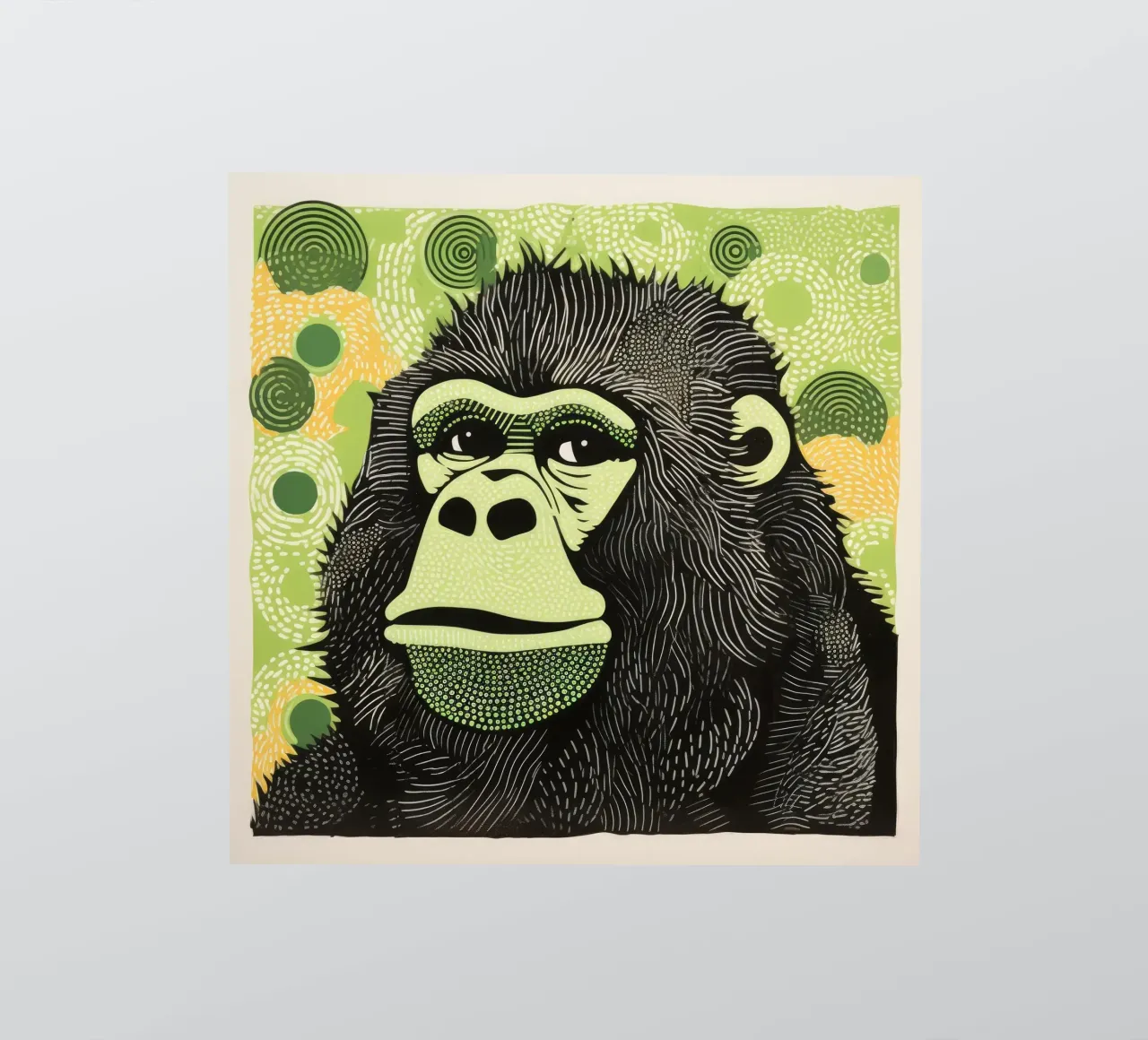 Green Gorilla 1 sticker by Minimal Animal Art