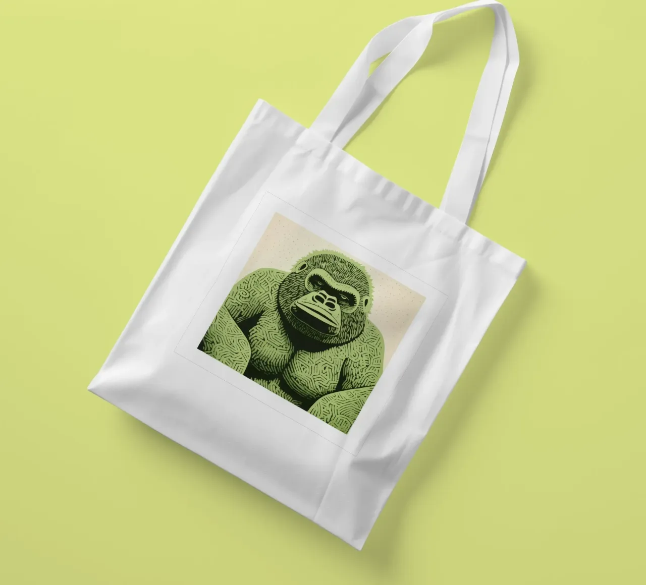 Grüner Gorilla 2 Jutebeutel von Minimal Animal Art