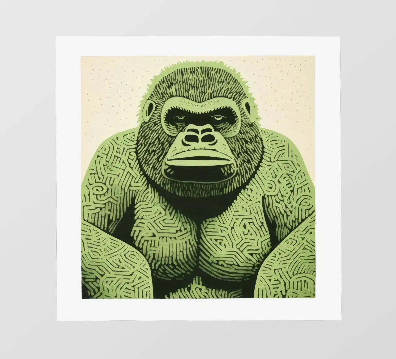 Groene Gorilla 2 fotobehang van Minimal Animal Art