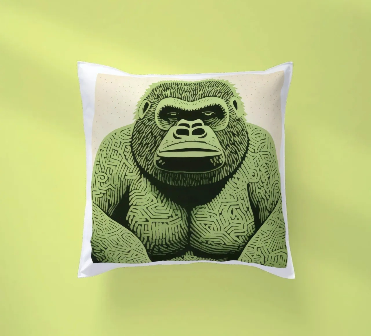 Gorilla Verde 2 cuscino da Minimal Animal Art