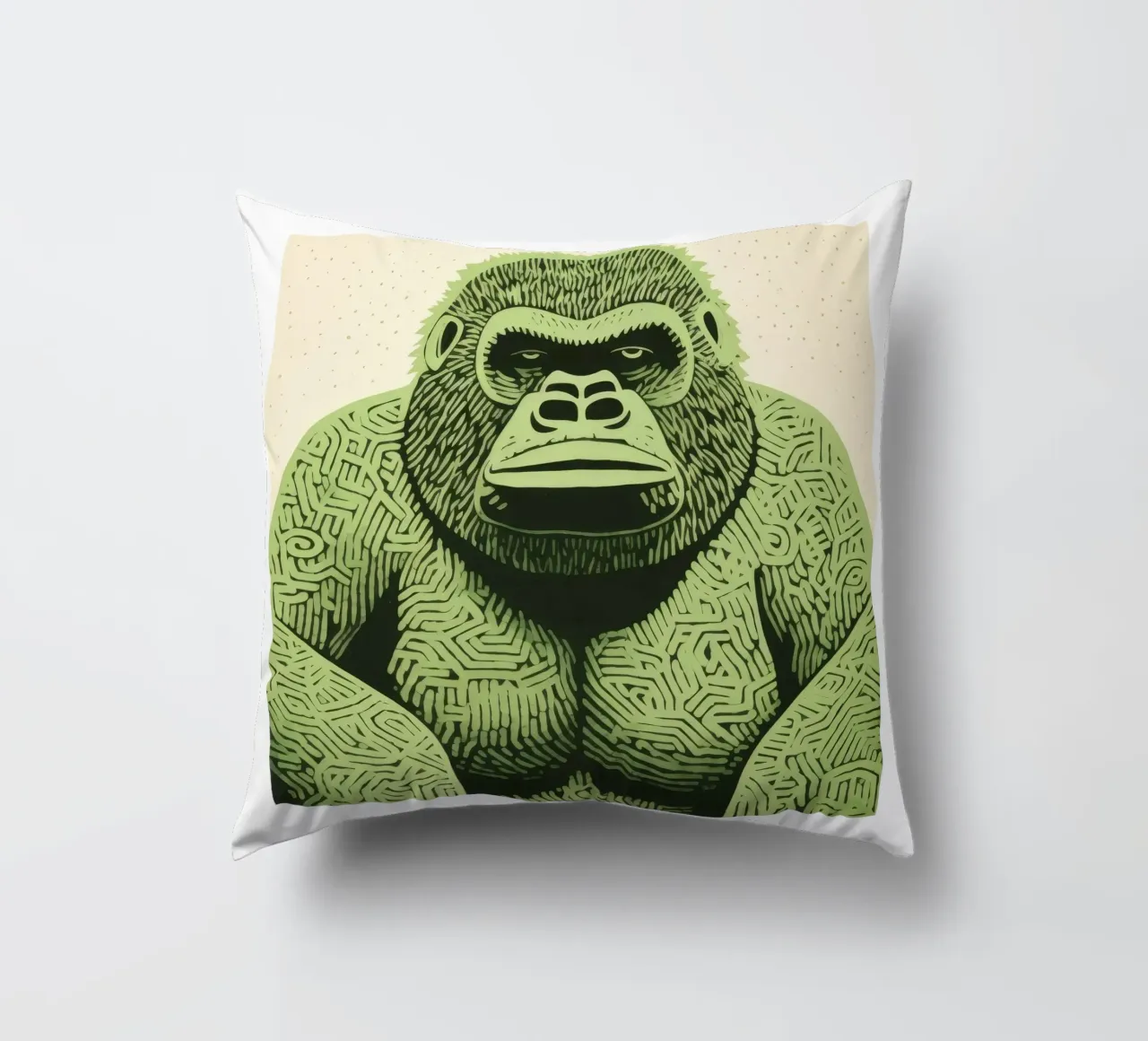 Gorilla Verde 2 cuscino da Minimal Animal Art