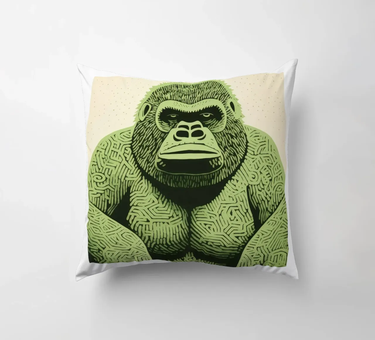 Gorilla Verde 2 cuscino da Minimal Animal Art