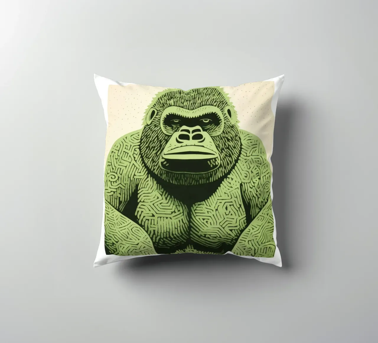 Gorilla Verde 2 cuscino da Minimal Animal Art