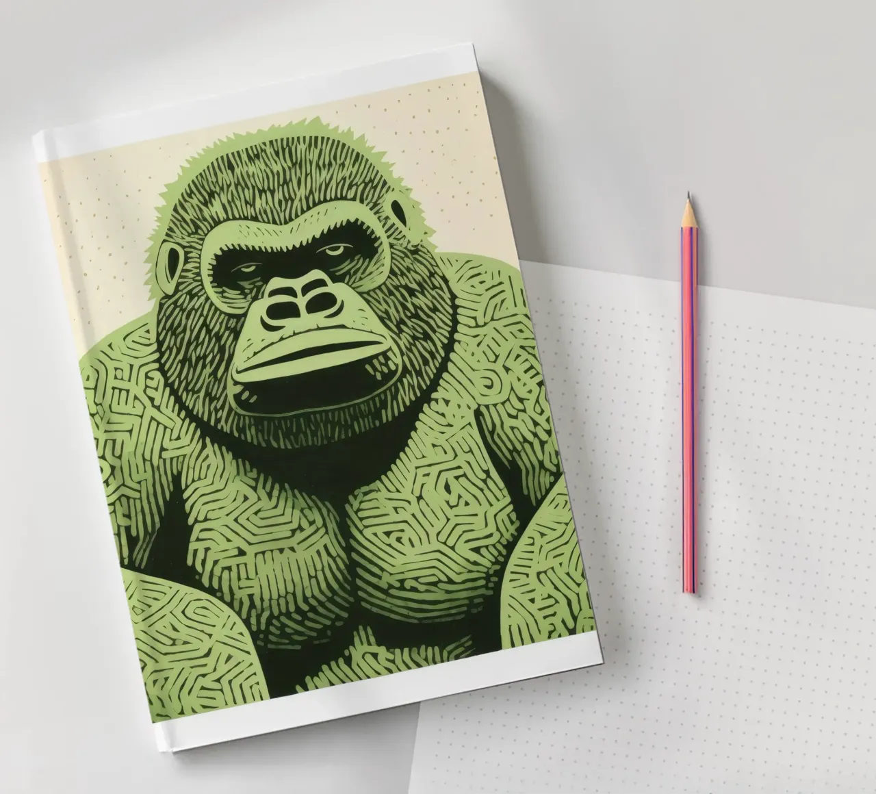 Gorille vert 2 carnet de notes de Minimal Animal Art