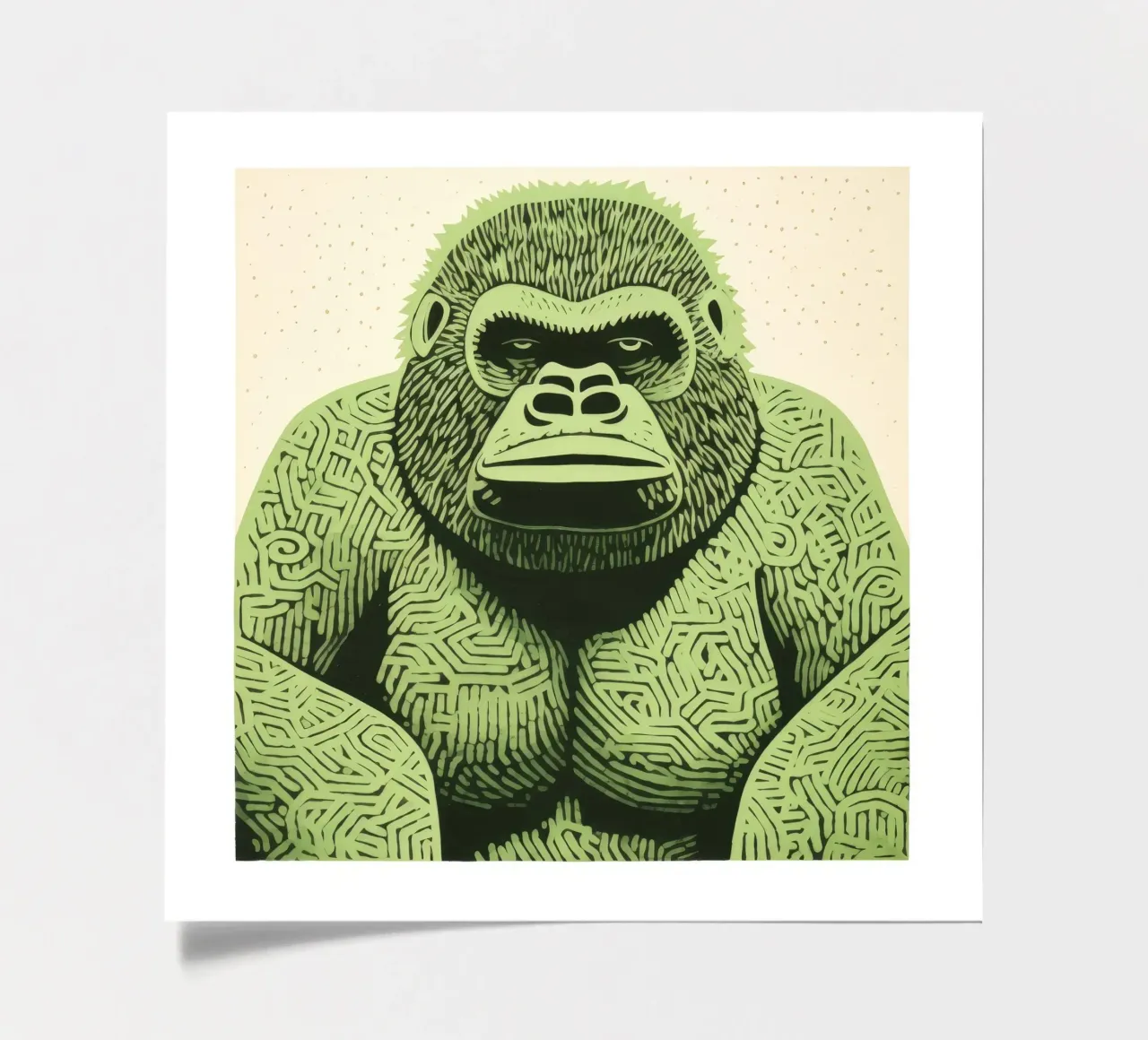 Green Gorilla 2 sticker sheet by Minimal Animal Art