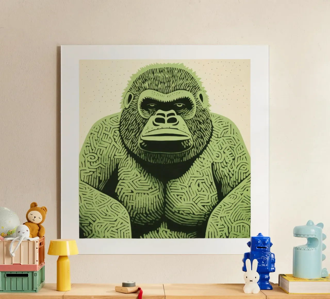 Gorilla verde plexiglass da Minimal Animal Art
