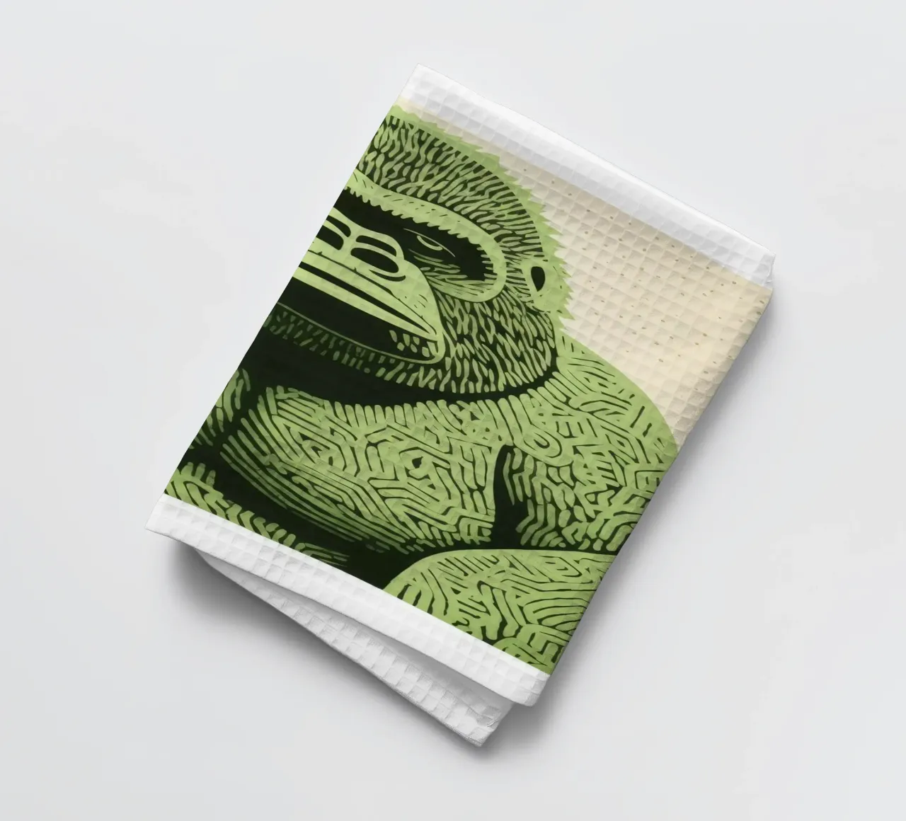 Gorille vert 2 torchon de Minimal Animal Art