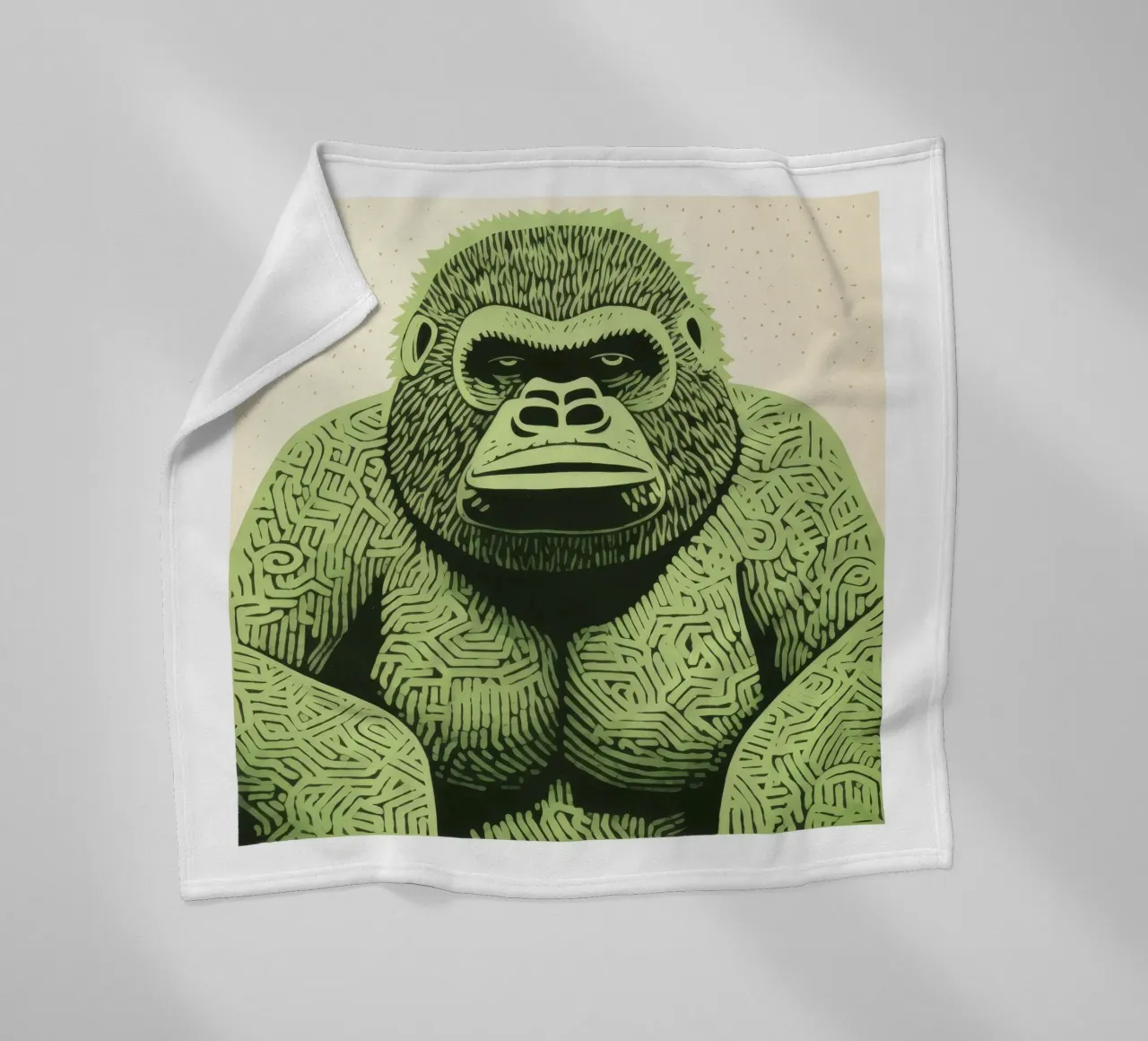 Gorilla Verde 2 coperta in pile da Minimal Animal Art