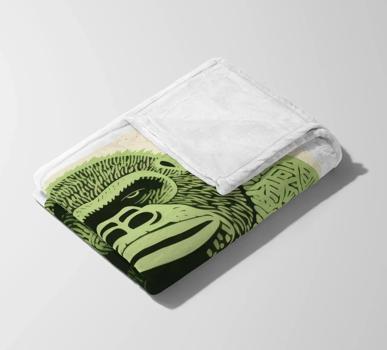 Gorilla Verde 2 coperta in pile da Minimal Animal Art