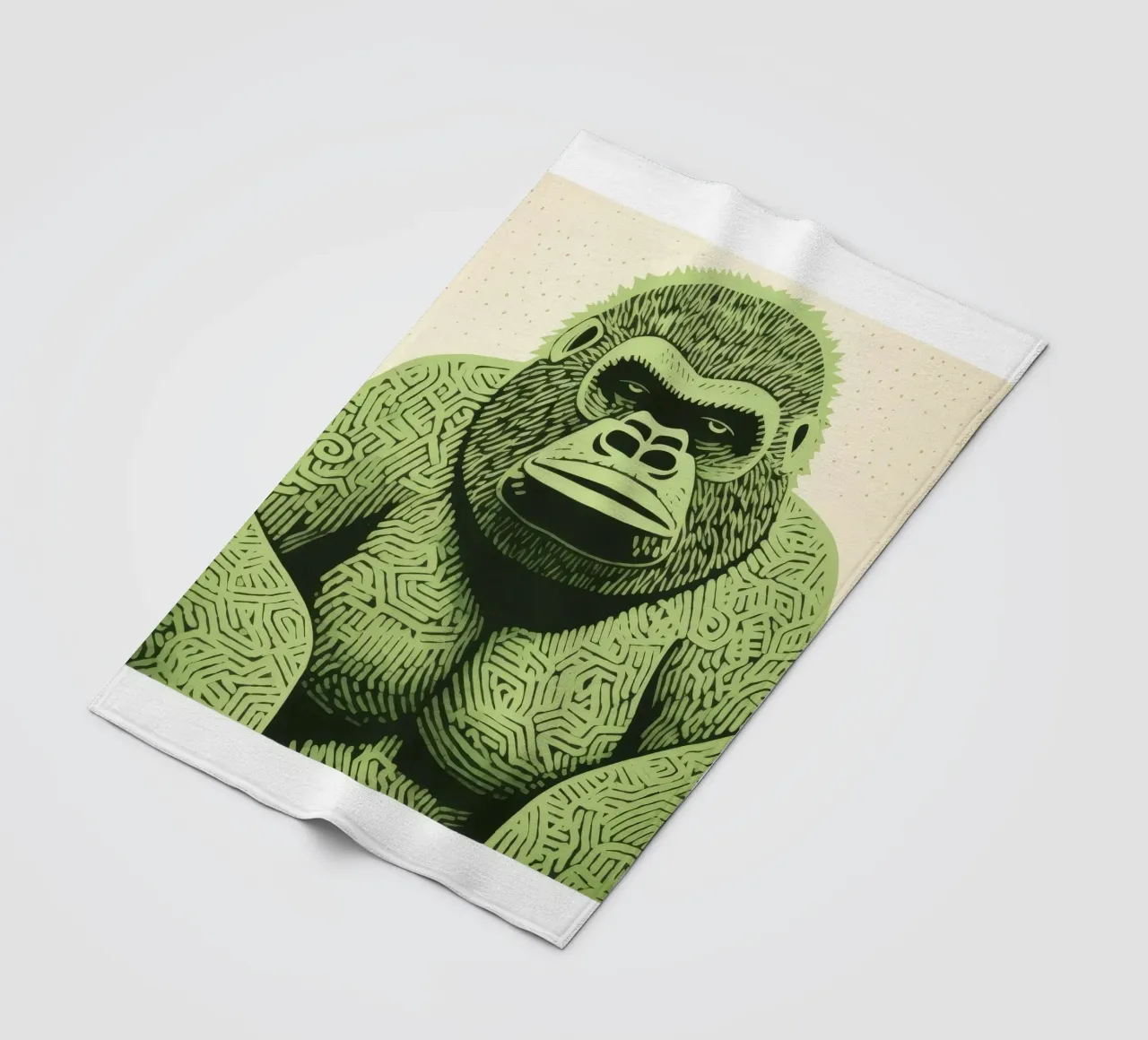 Gorilla Verde 2 coperta in pile da Minimal Animal Art