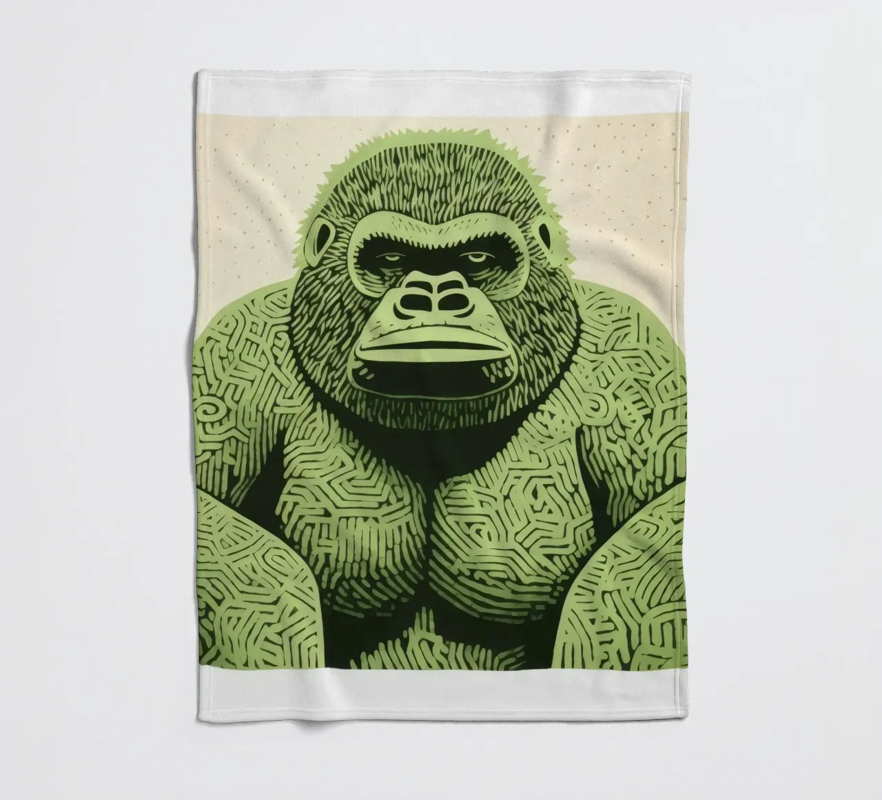 Gorilla Verde 2 coperta in pile da Minimal Animal Art