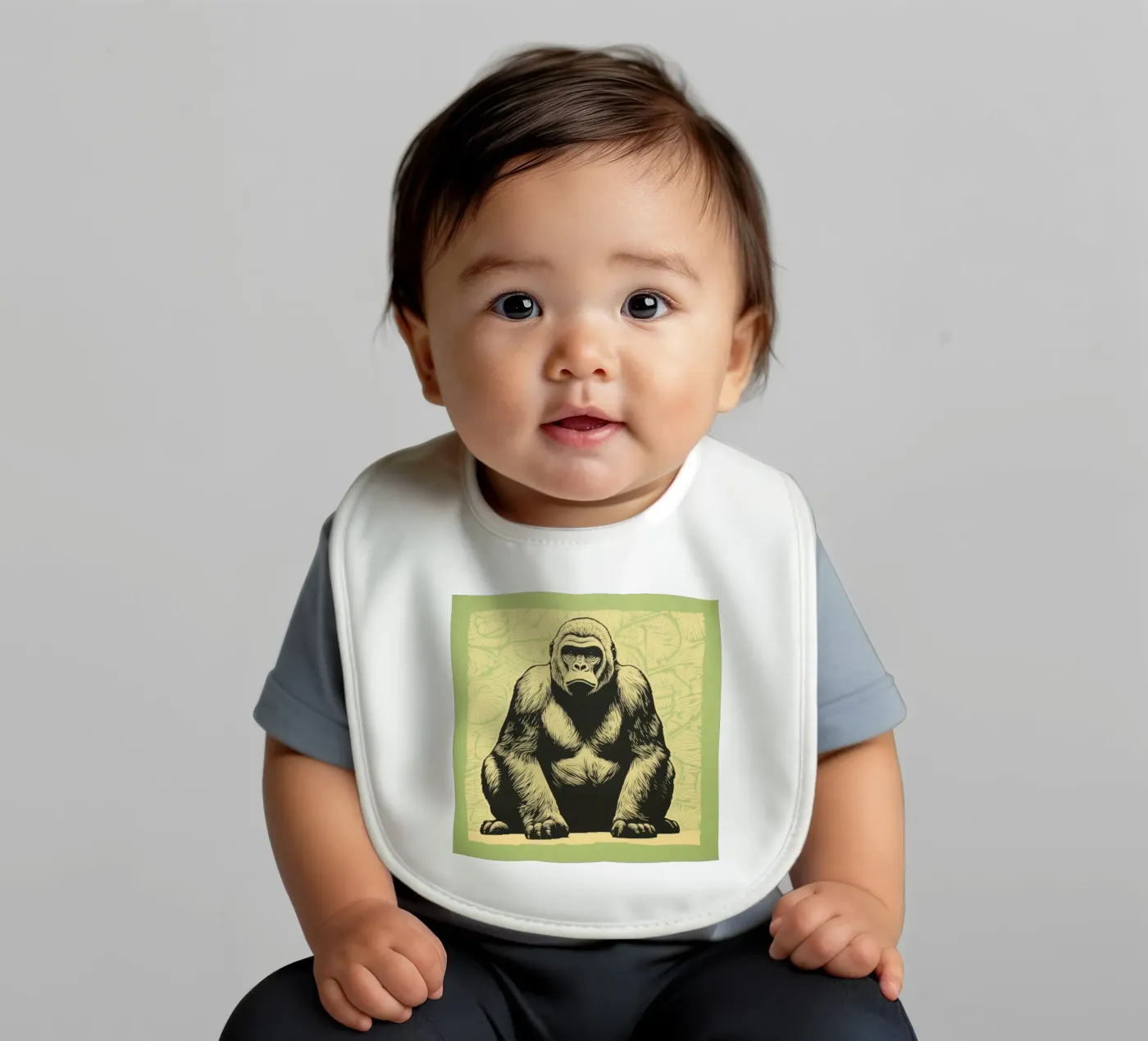 Green Gorilla bavaglino da Minimal Animal Art