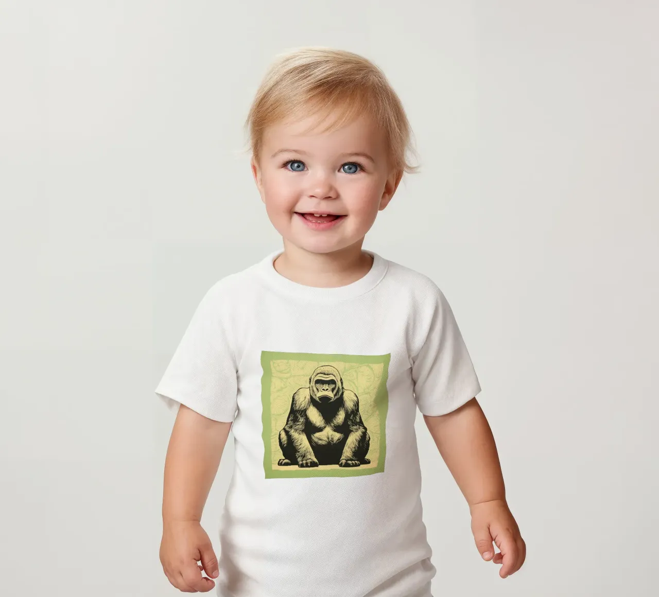 Grüner Gorilla 3 Baby T-Shirt von Minimal Animal Art