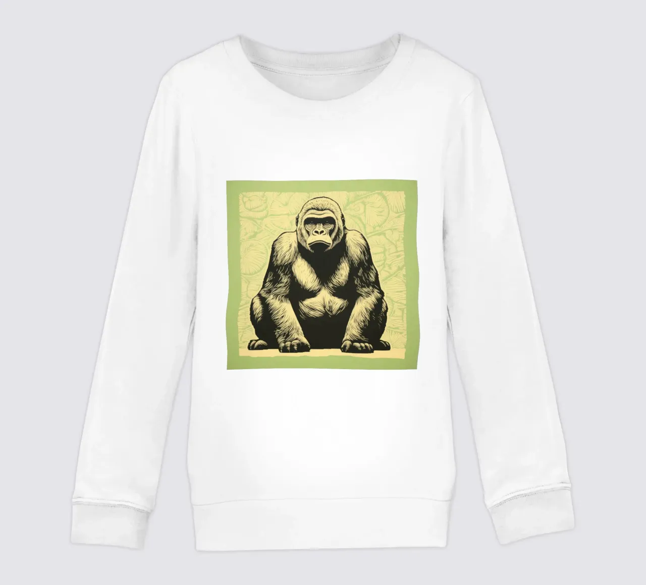 Gorilla Verde 3 felpa bambino da Minimal Animal Art