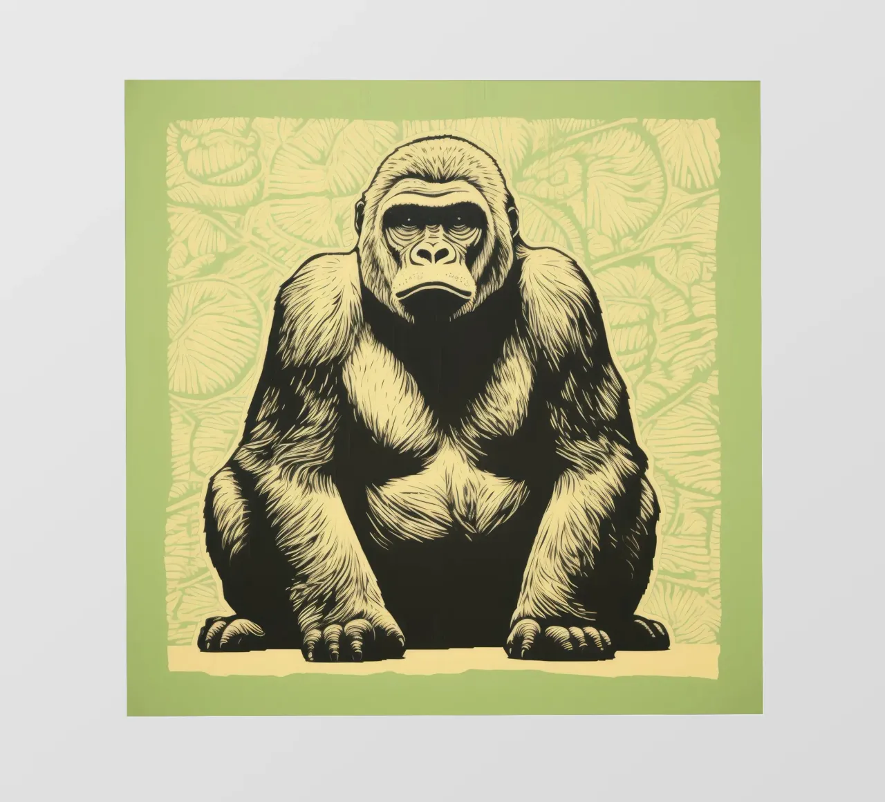 Gorilla Verde 3 pellicola backlit da Minimal Animal Art