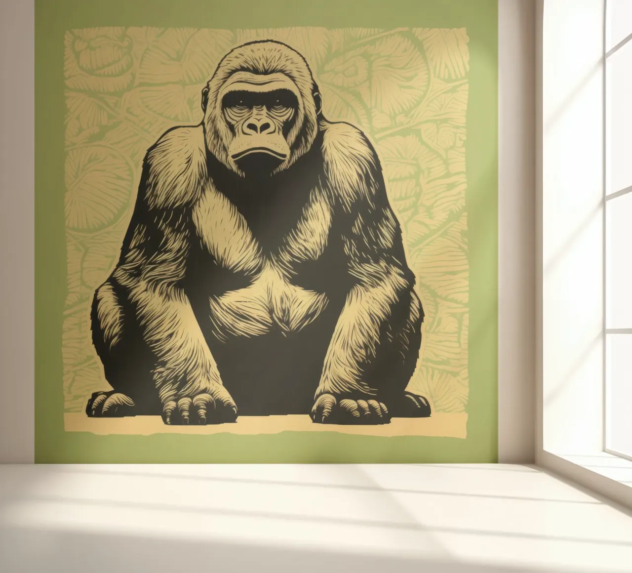 Grüner Gorilla 3 Fototapete von Minimal Animal Art