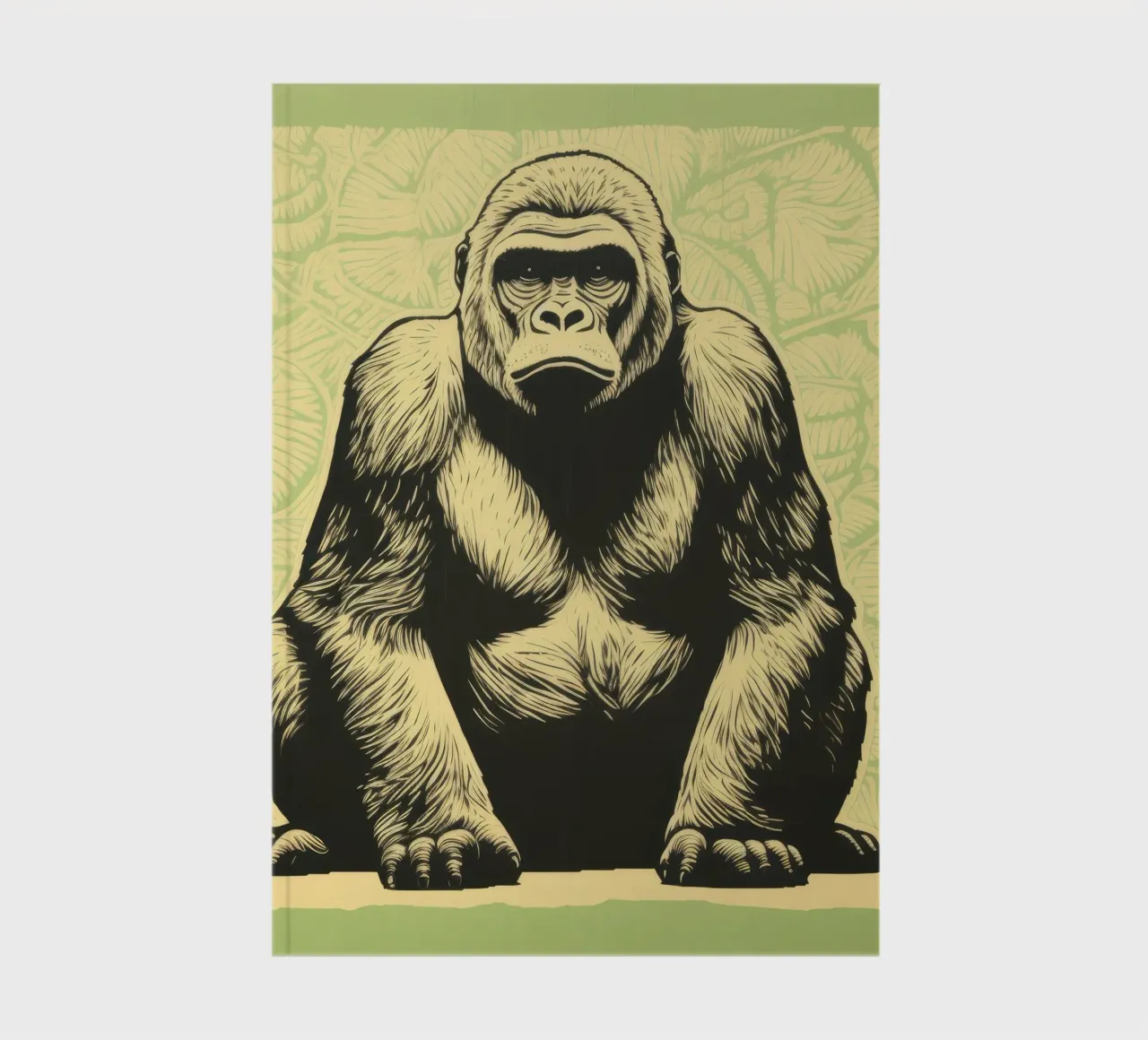 Grüner Gorilla 3 Notizbuch von Minimal Animal Art