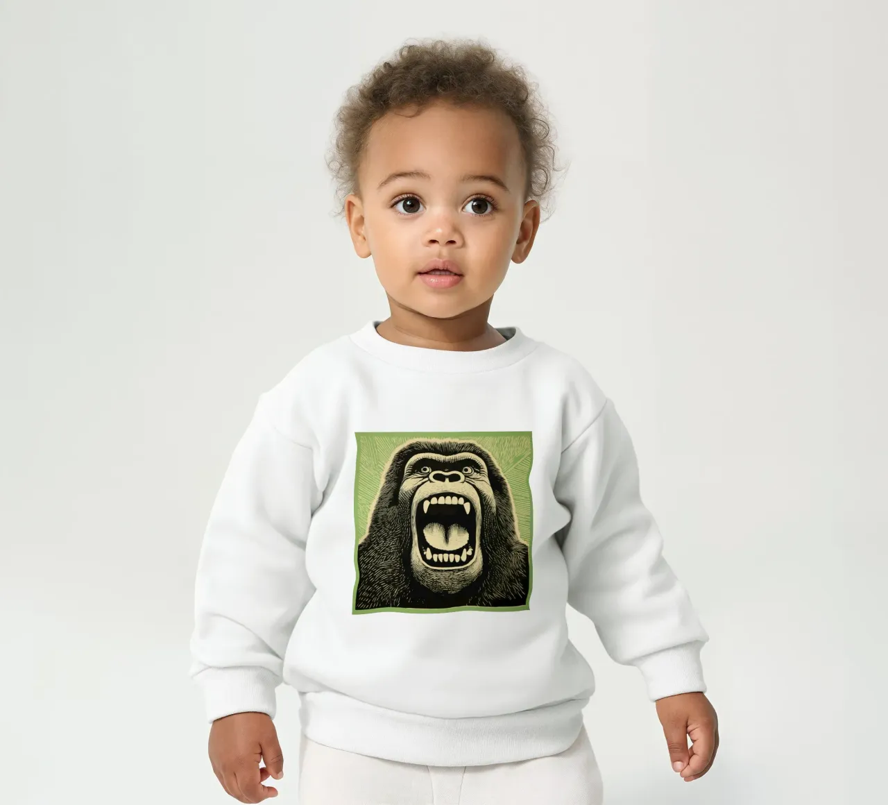 Gorilla Verde 4 felpa neonato da Minimal Animal Art