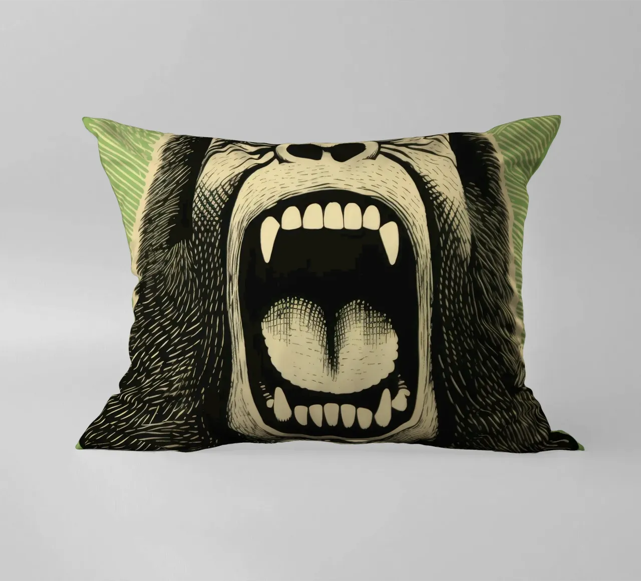 Gorilla Verde 4 cuscino da Minimal Animal Art