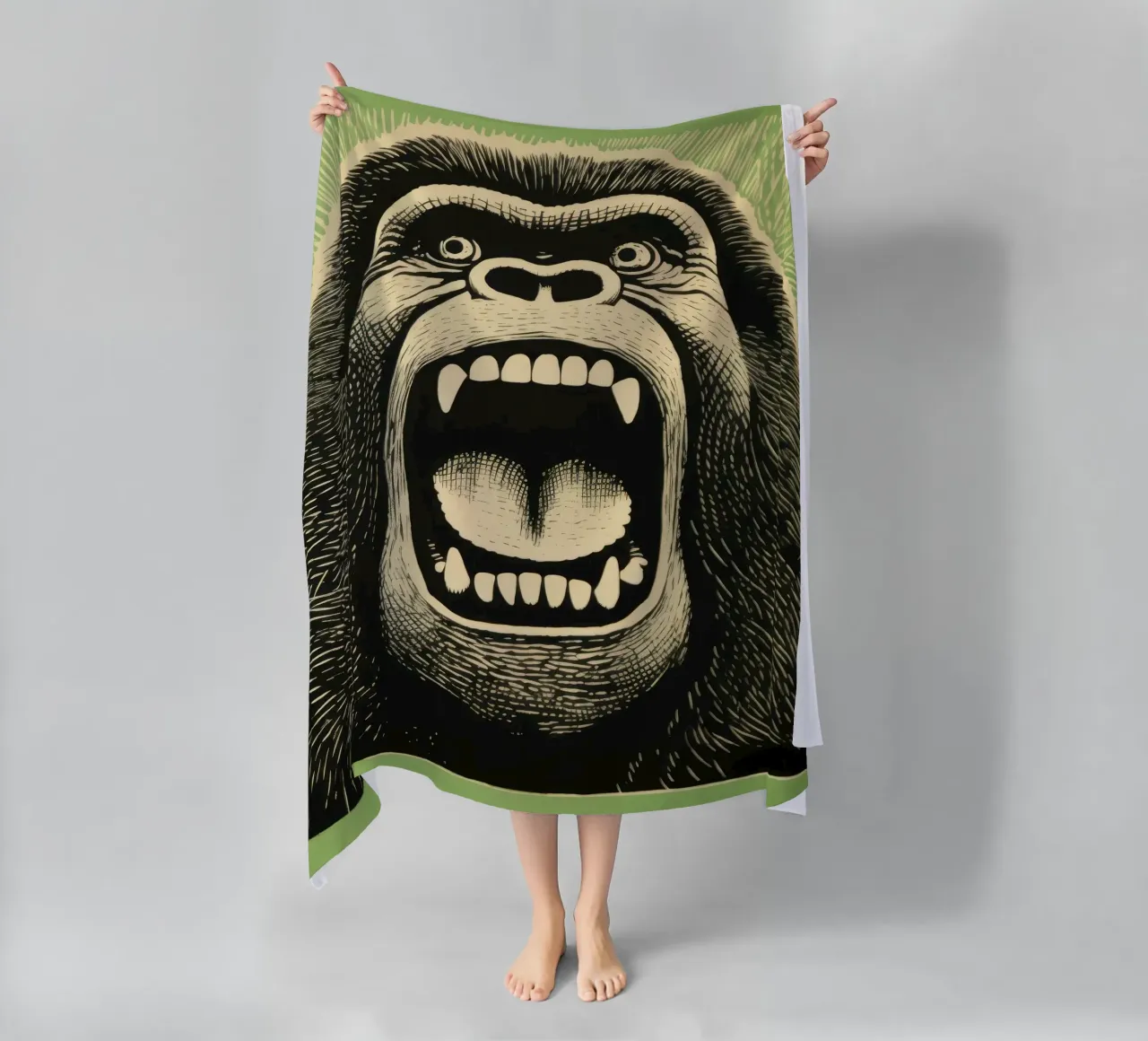 Gorilla Verde 4 telo mare da Minimal Animal Art
