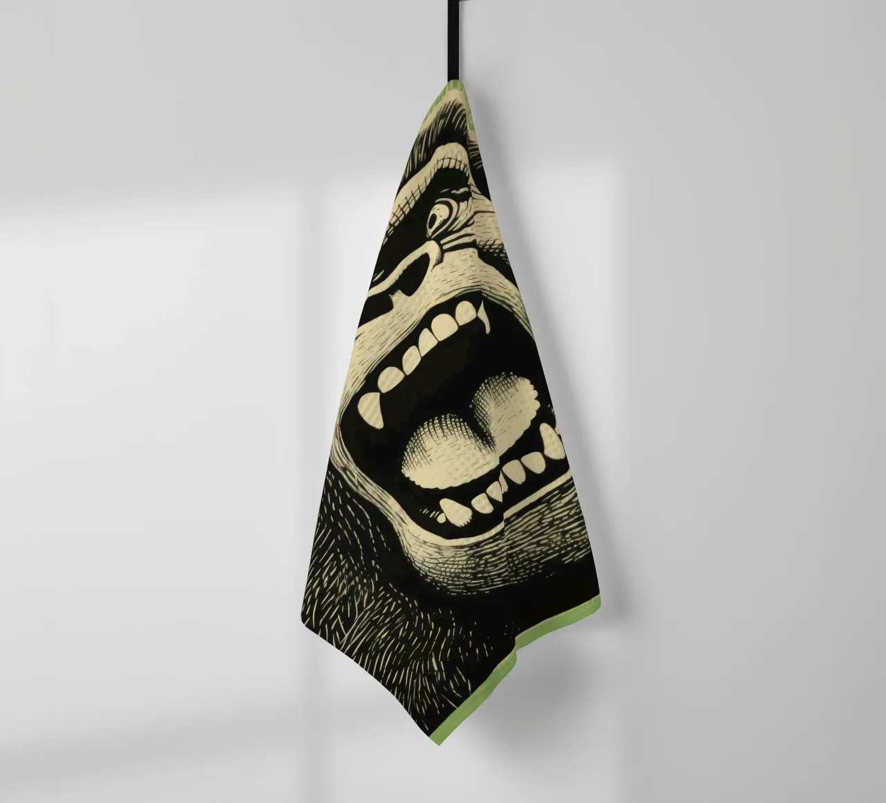 Gorille vert 4 torchon de Minimal Animal Art