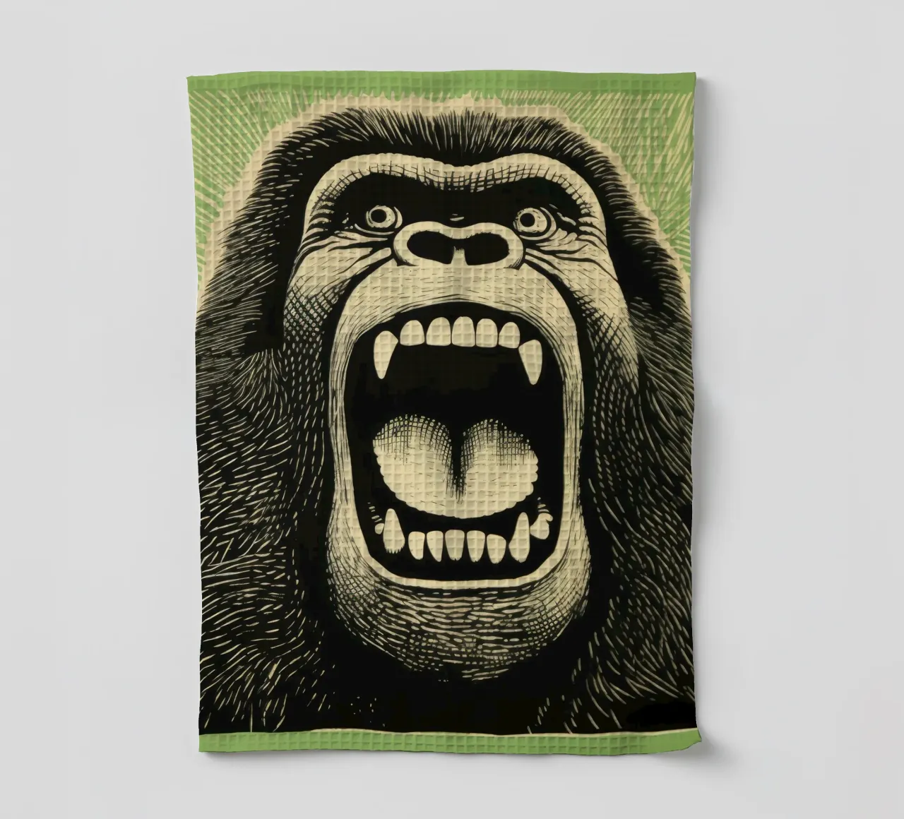 Gorille vert 4 torchon de Minimal Animal Art