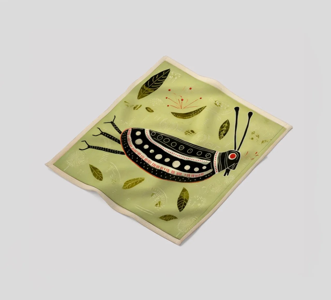 Green Grasshopper 2 fleece blanket by Minimal Animal Art