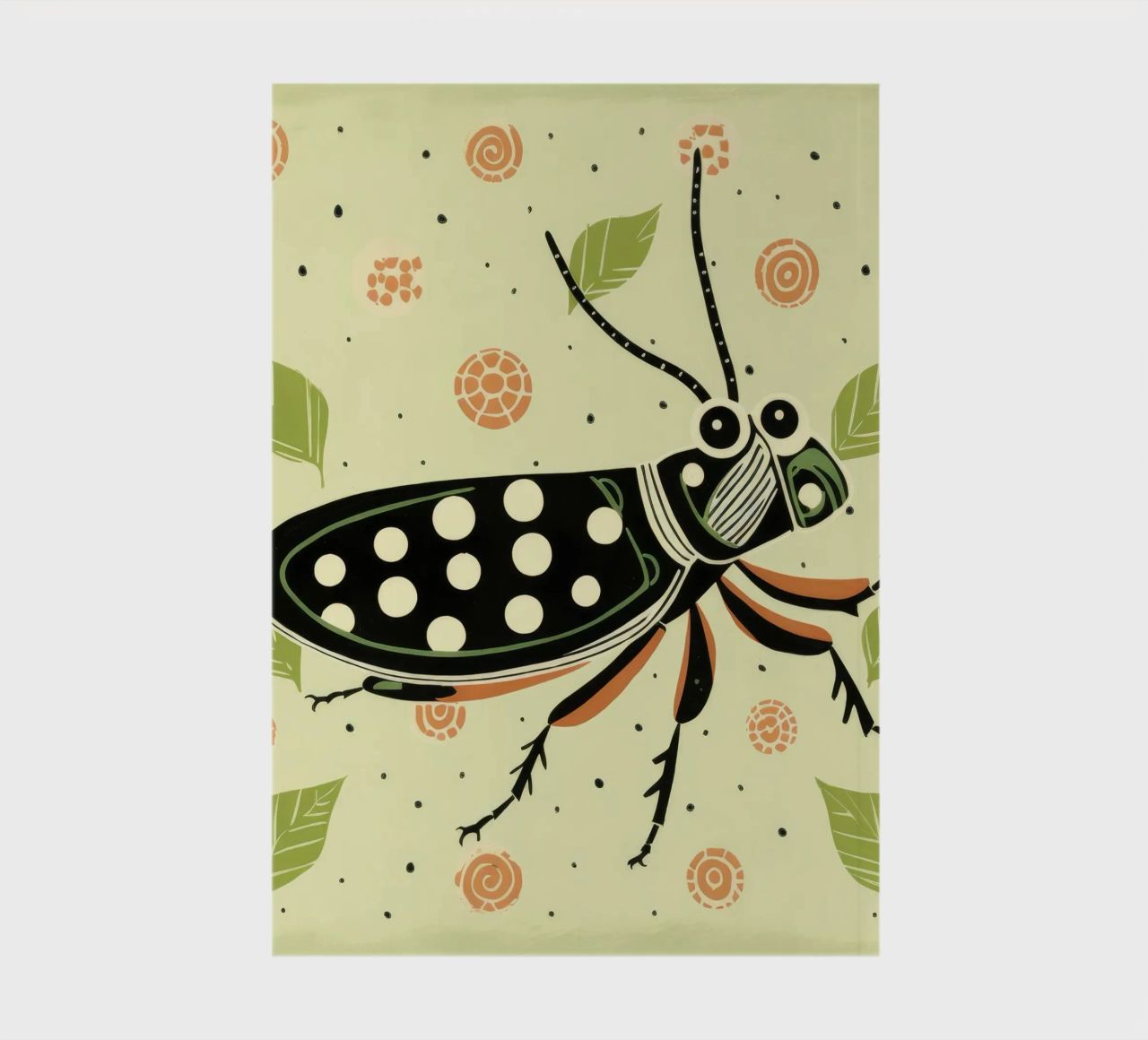 Green Grasshopper 3 notebook by Minimal Animal Art