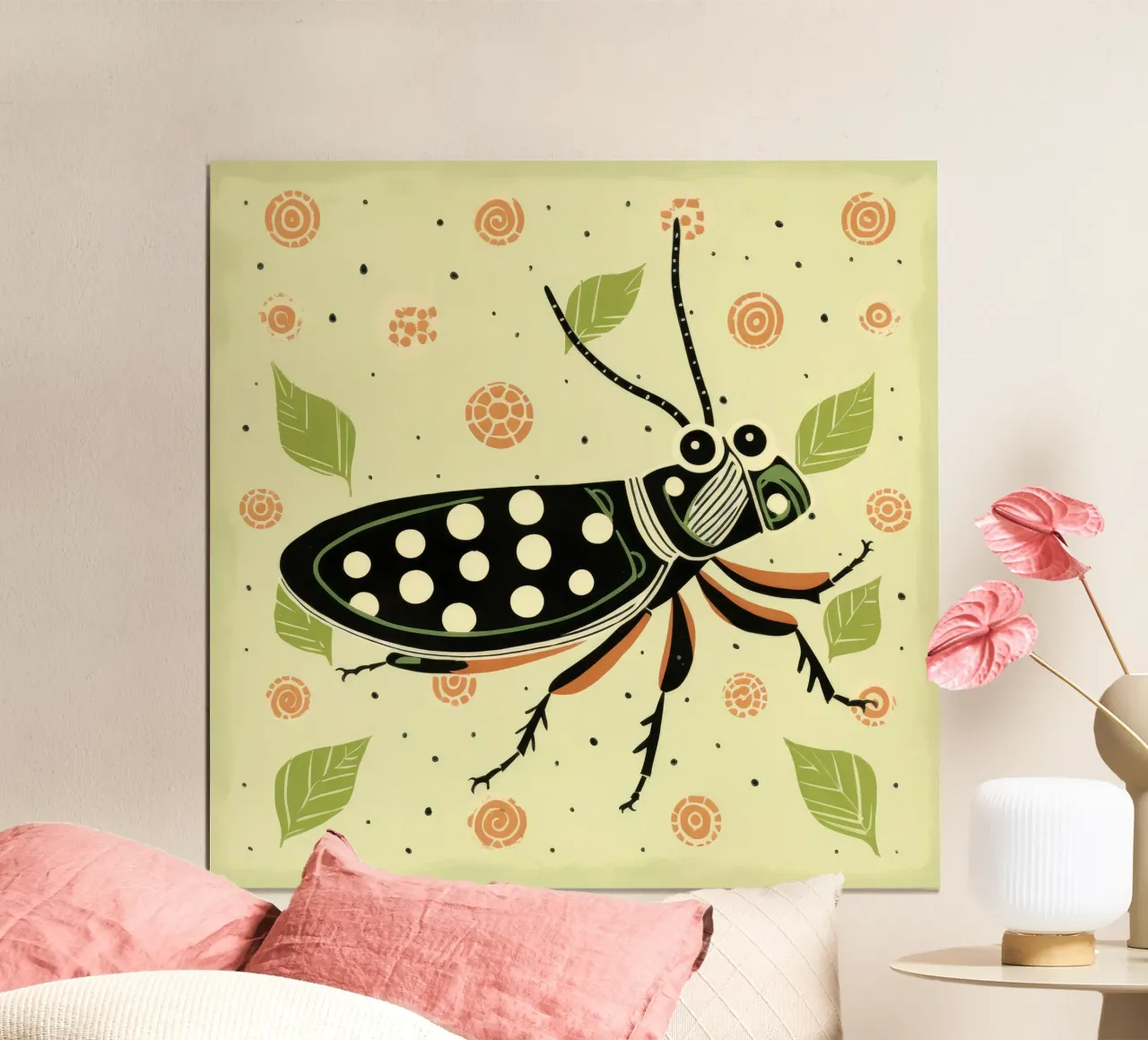 Cavalletta verde 3 poster da Minimal Animal Art