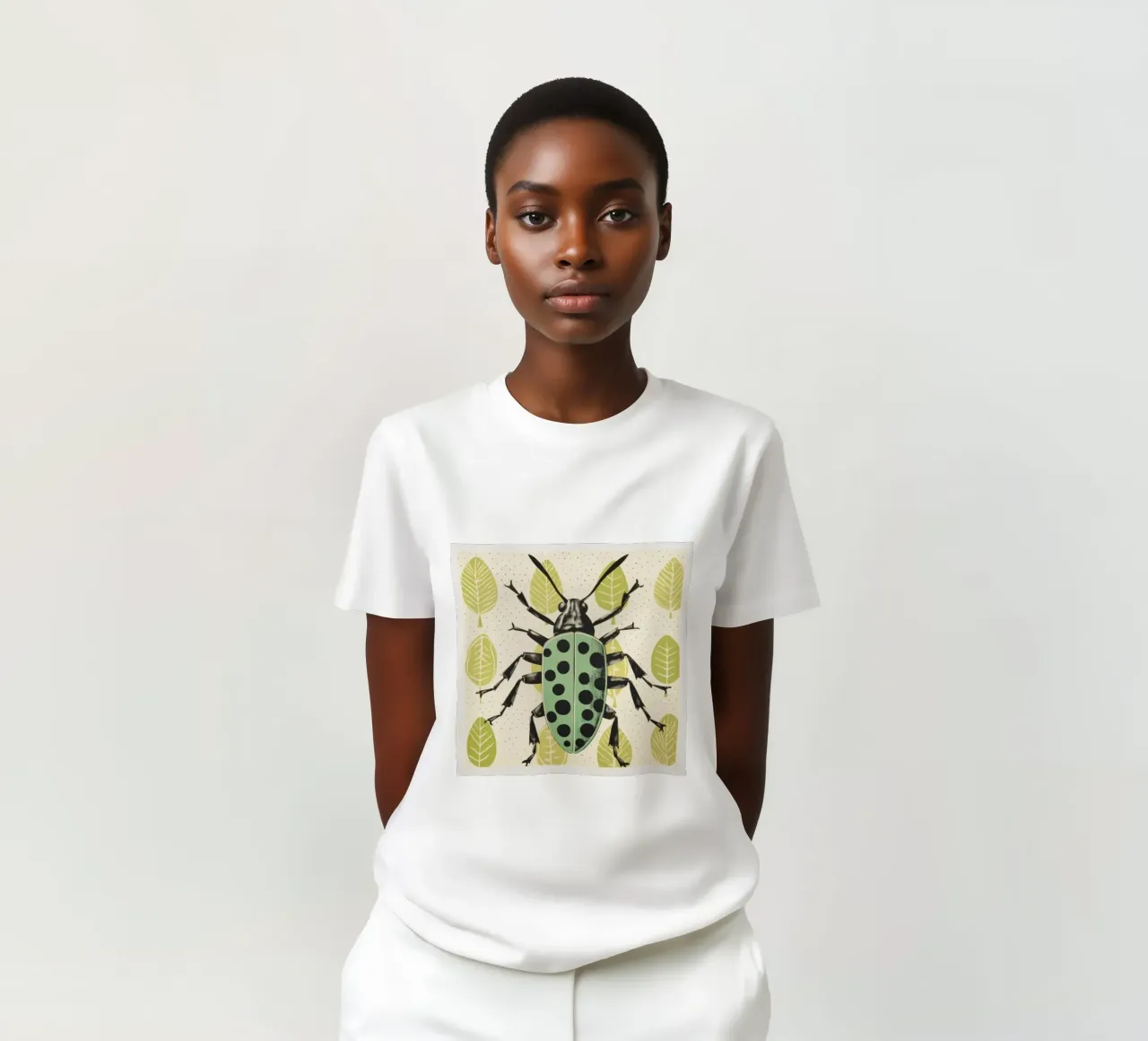 Green Grasshopper 4 t-shirt by Minimal Animal Art