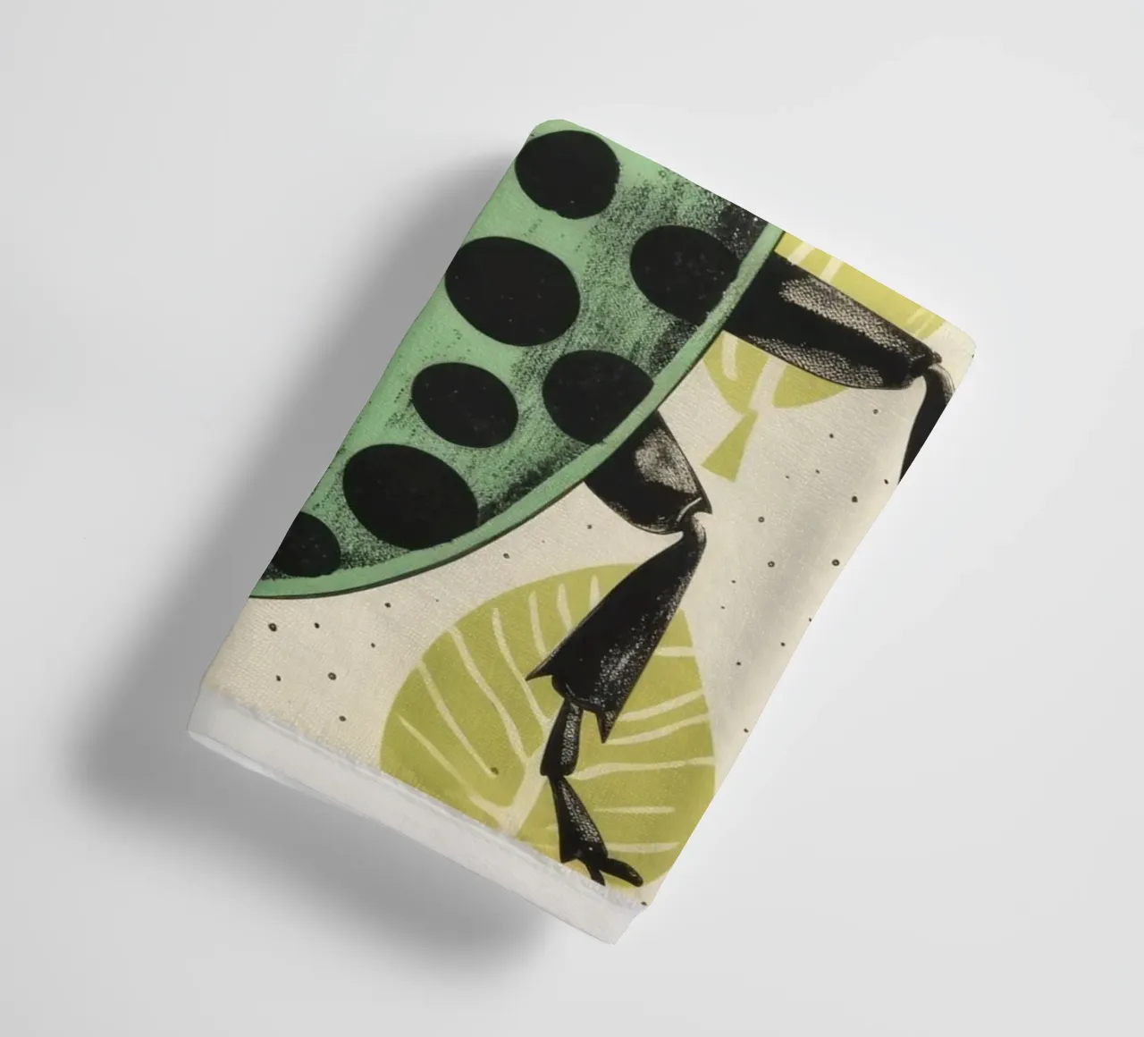 Green Grasshopper 4 towel by Minimal Animal Art