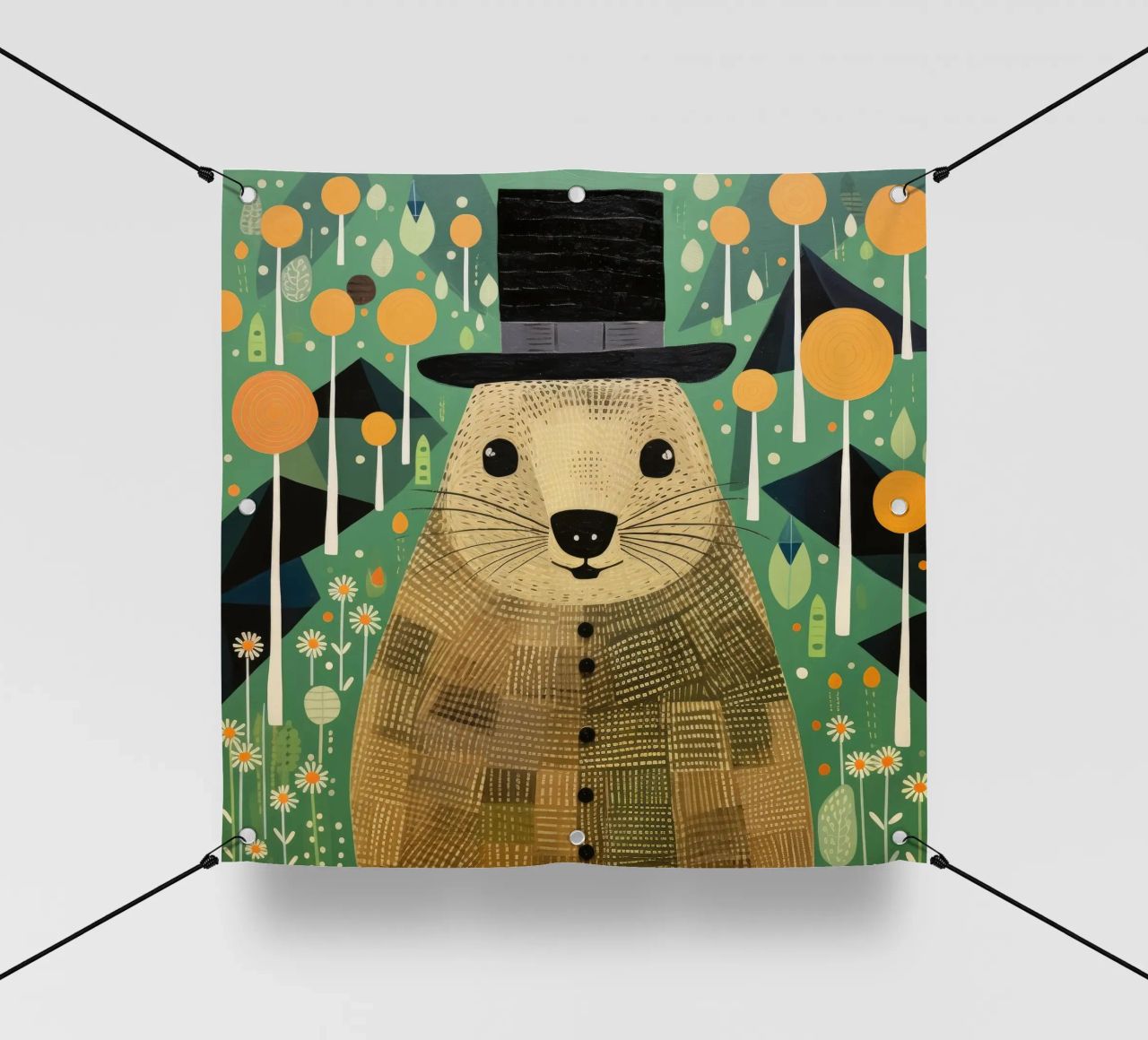 Marmotta verde 1 telo in pvc da Minimal Animal Art